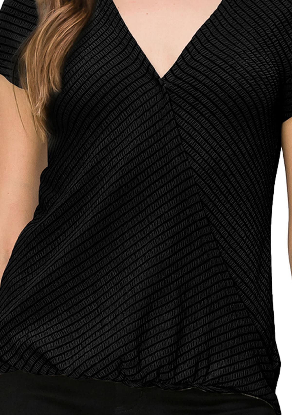 Smocked Jersey Surplice Short Sleeve