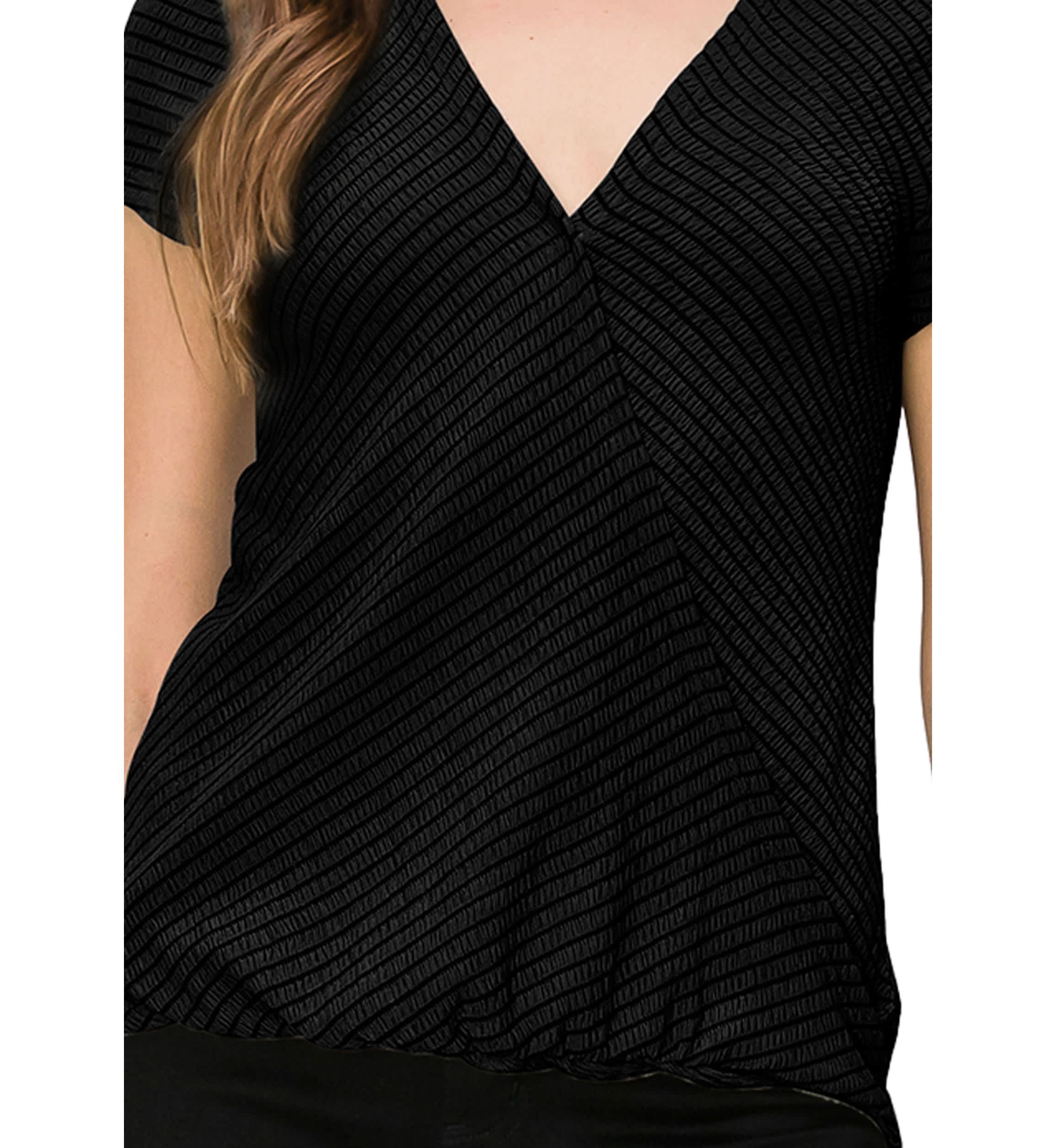 Smocked Jersey Surplice Short Sleeve