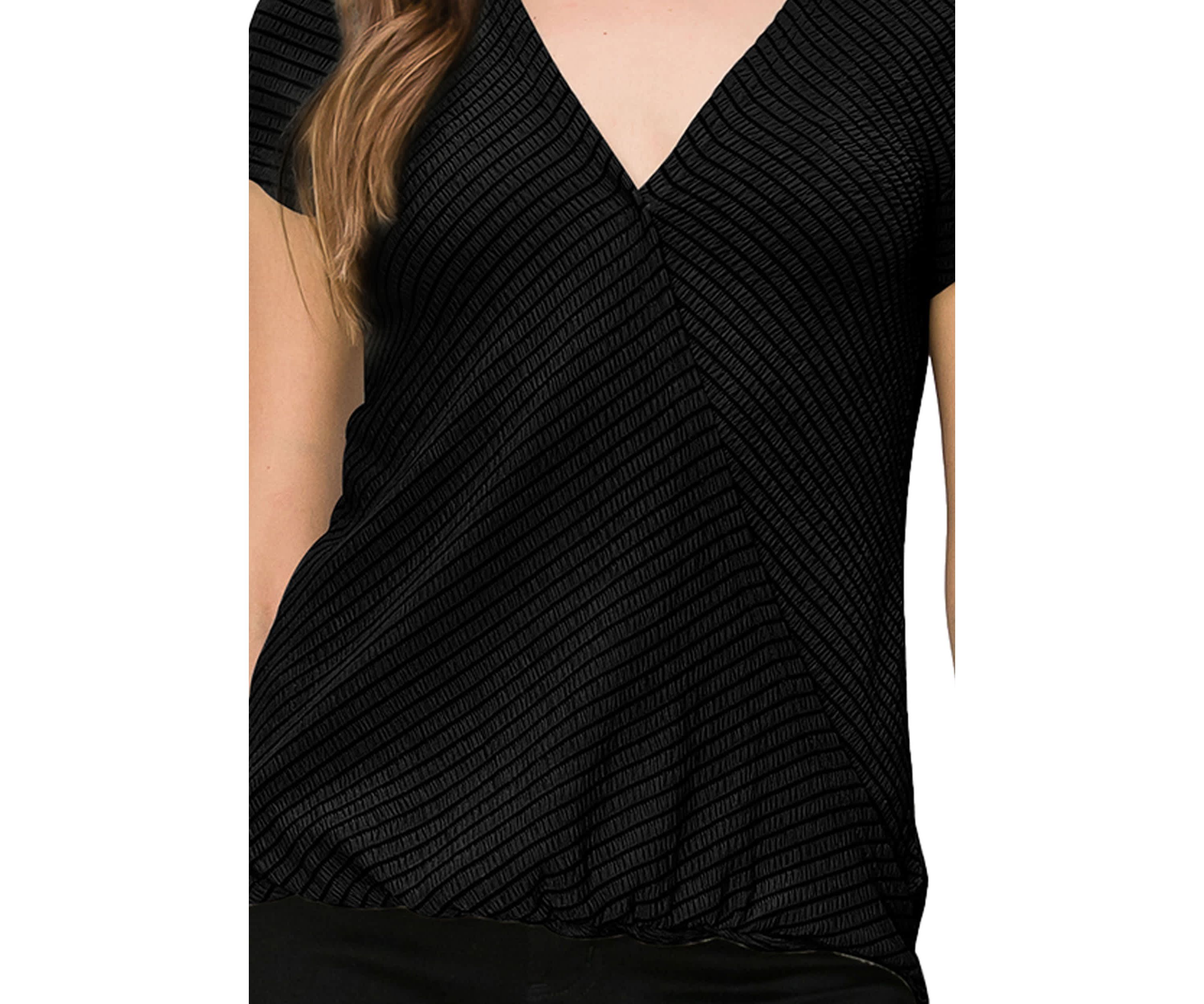 Smocked Jersey Surplice Short Sleeve