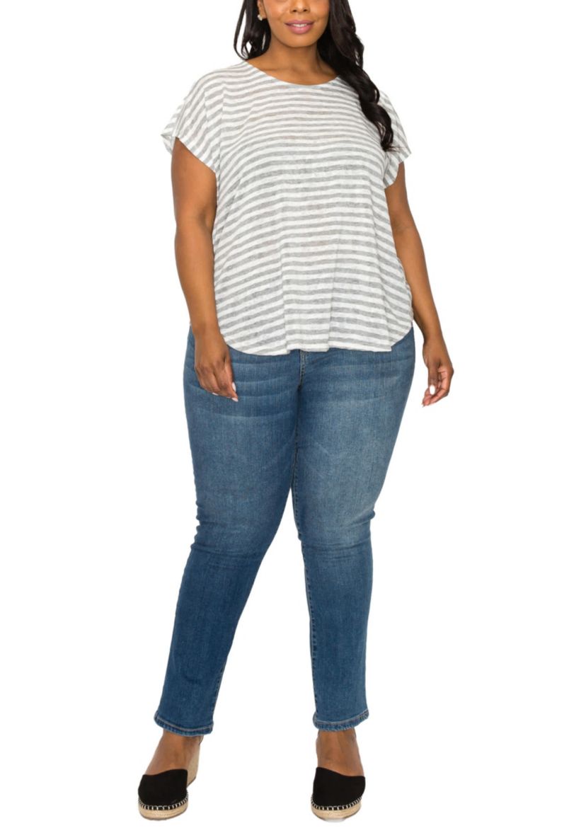 Slub Stripe Lightweight & Breezy Dolman Open Twist Back