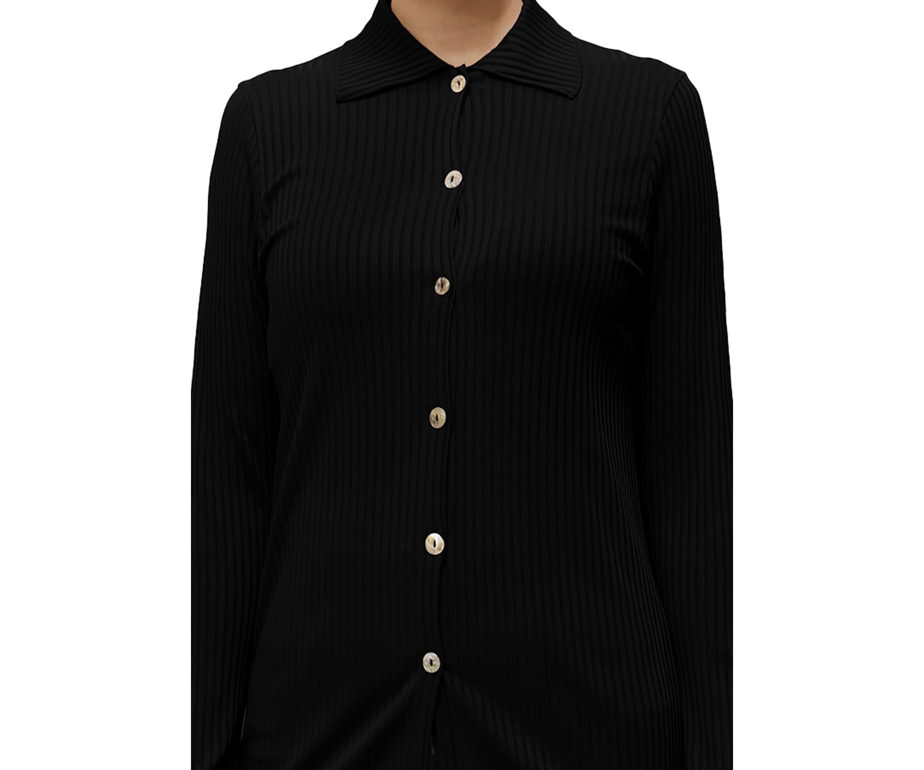 8x5 Rib Long Sleeve Button Shirt