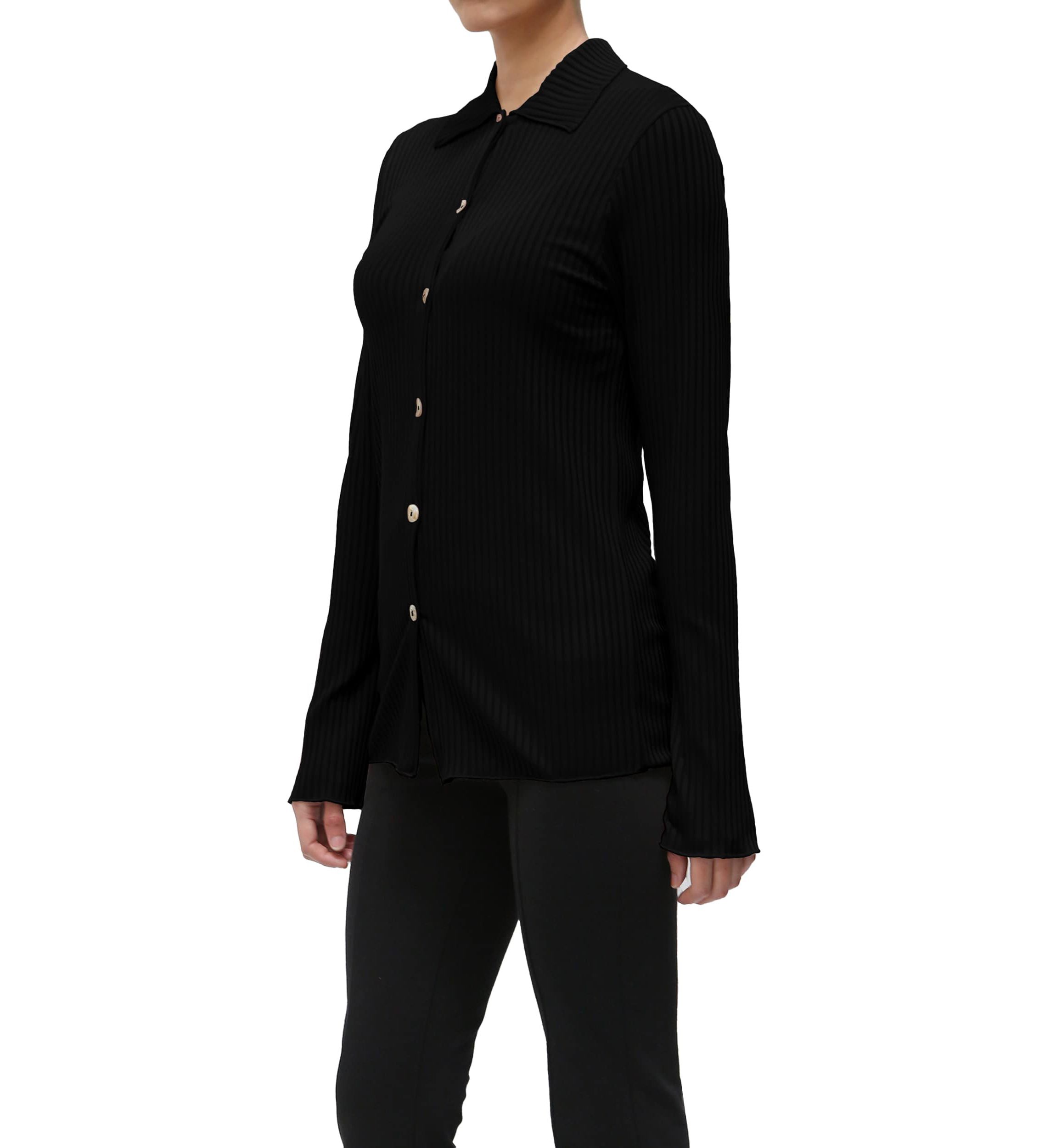 8x5 Rib Long Sleeve Button Shirt