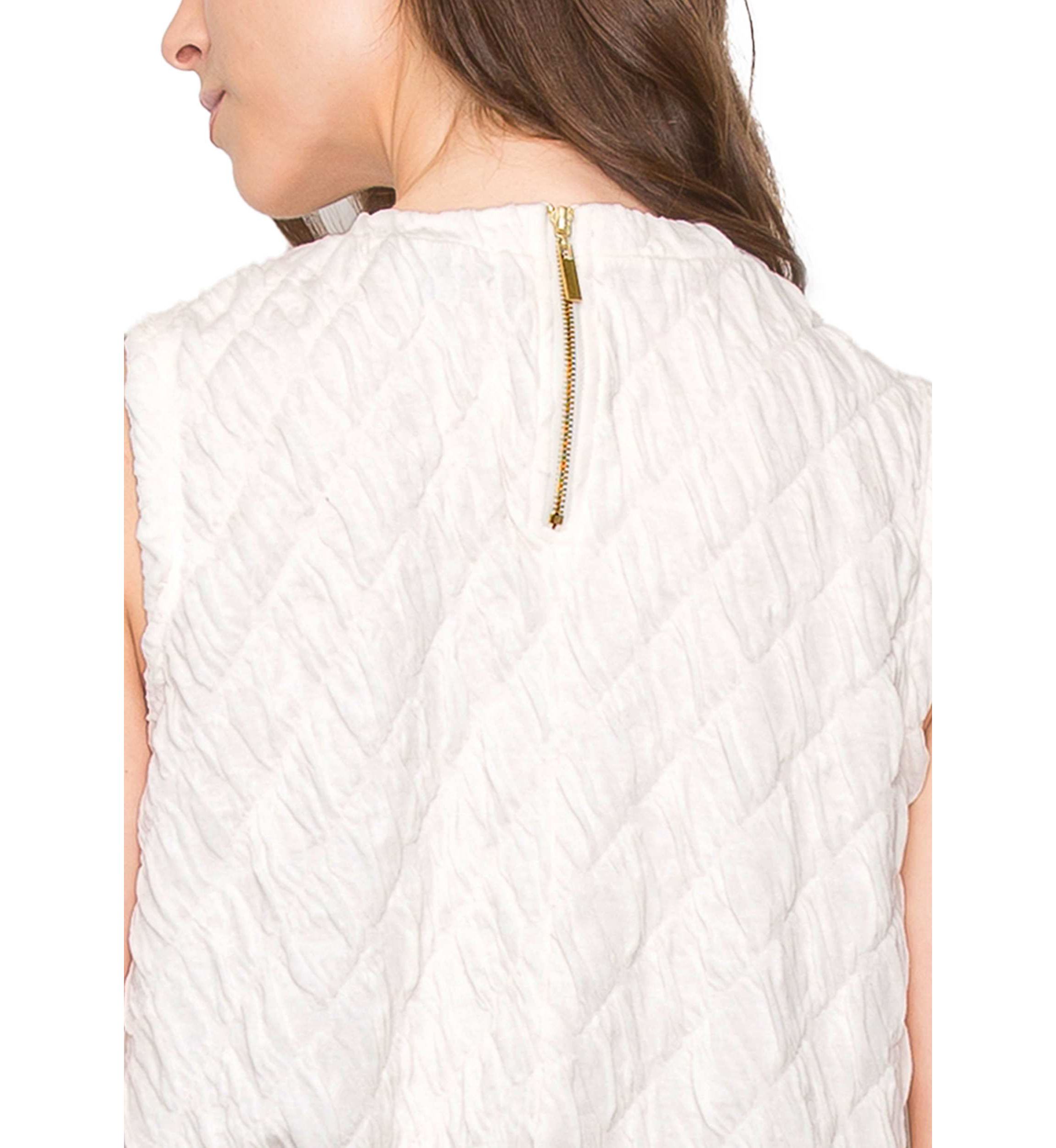 Double Warp Knitted Zipper Back Elastic Waist Tank