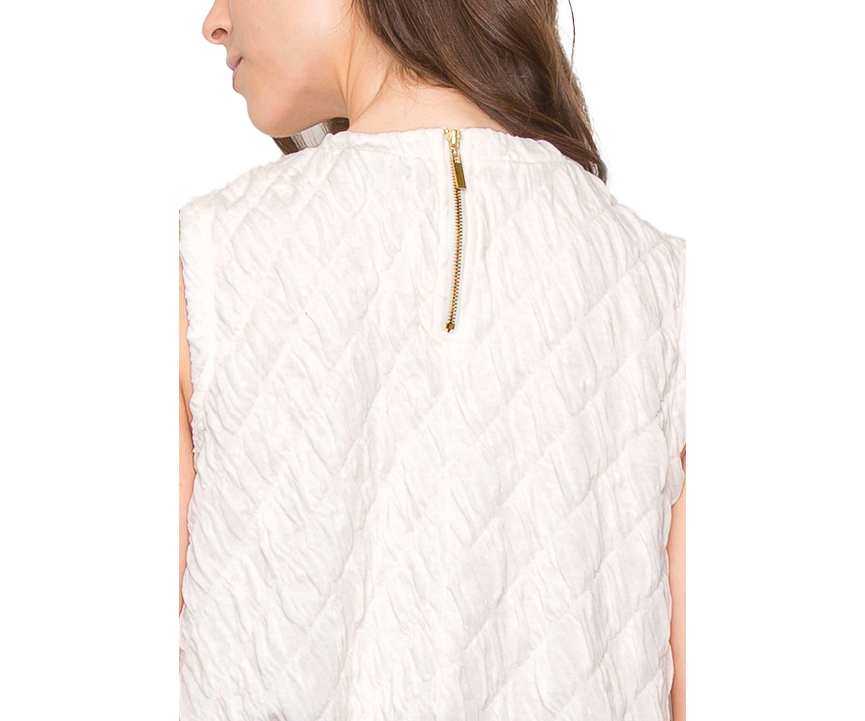 Double Warp Knitted Zipper Back Elastic Waist Tank