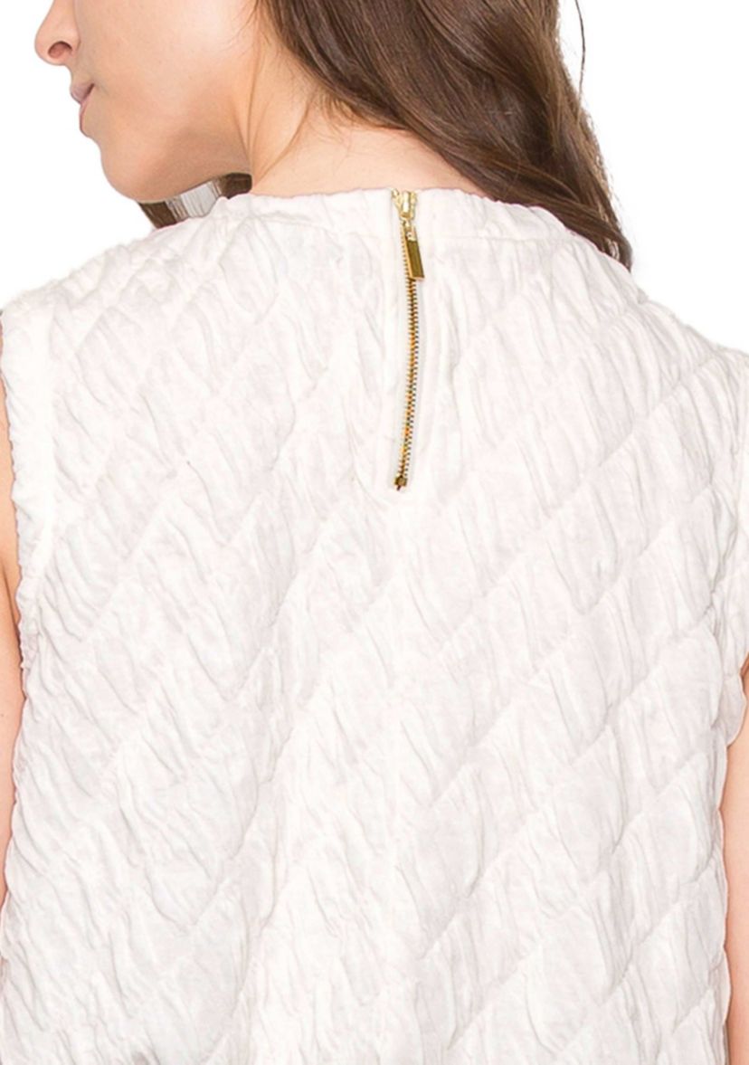 Double Warp Knitted Zipper Back Elastic Waist Tank