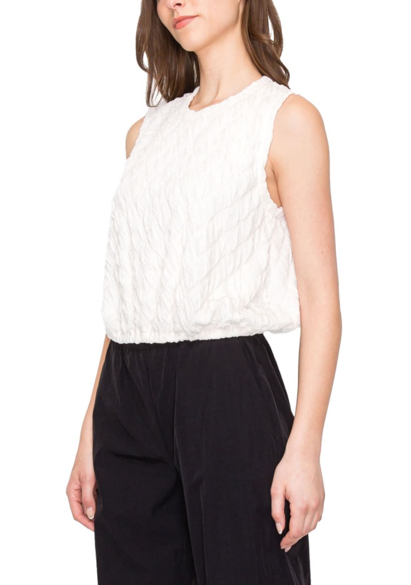 Double Warp Knitted Zipper Back Elastic Waist Tank