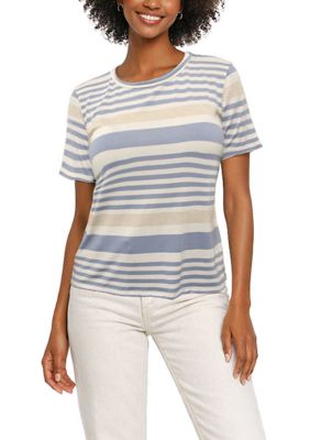 COIN1804 Women's Engineered Stripe Short Sleeve Tee, Large