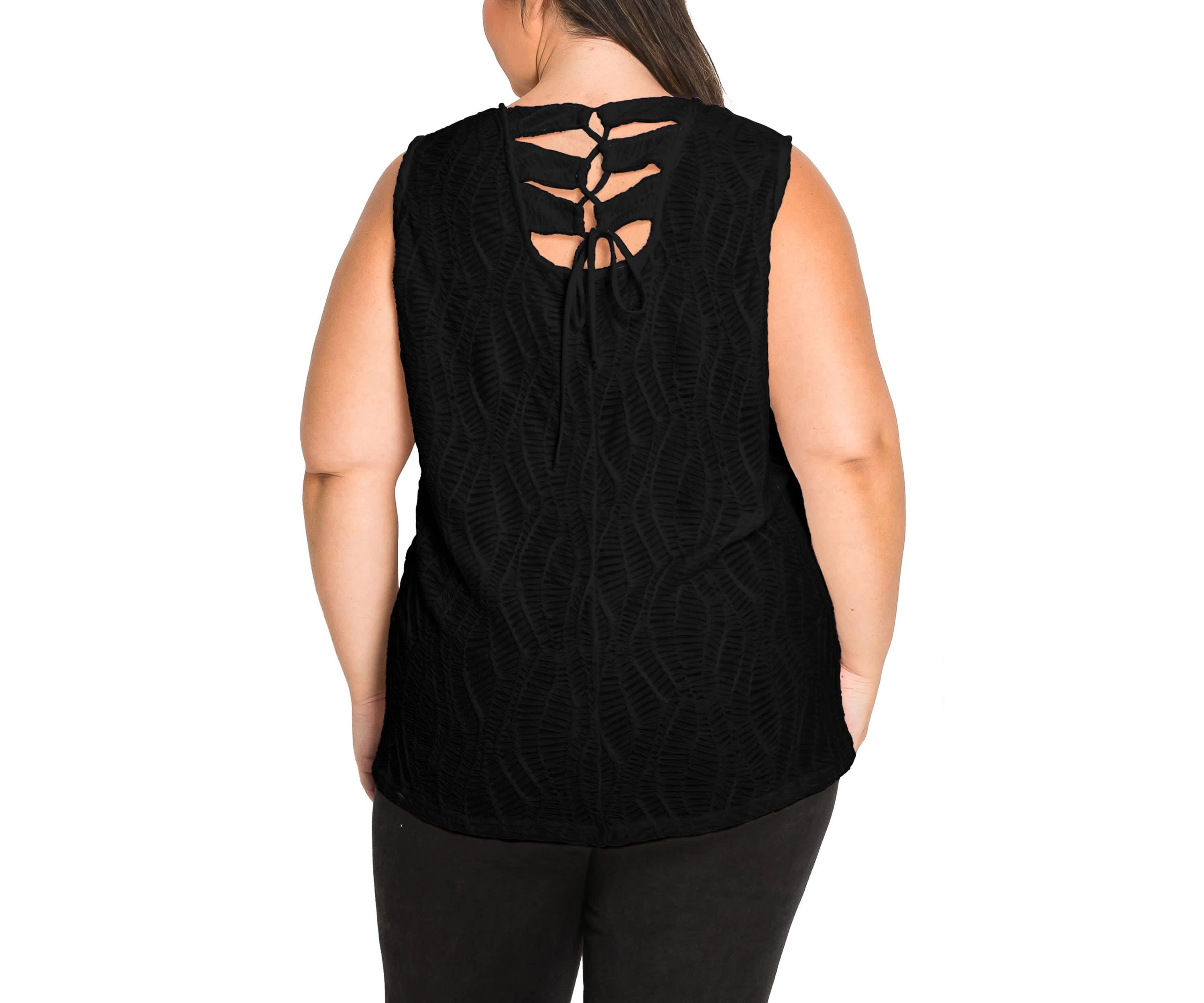 Spiral Wave Textured Strappy Back Tank