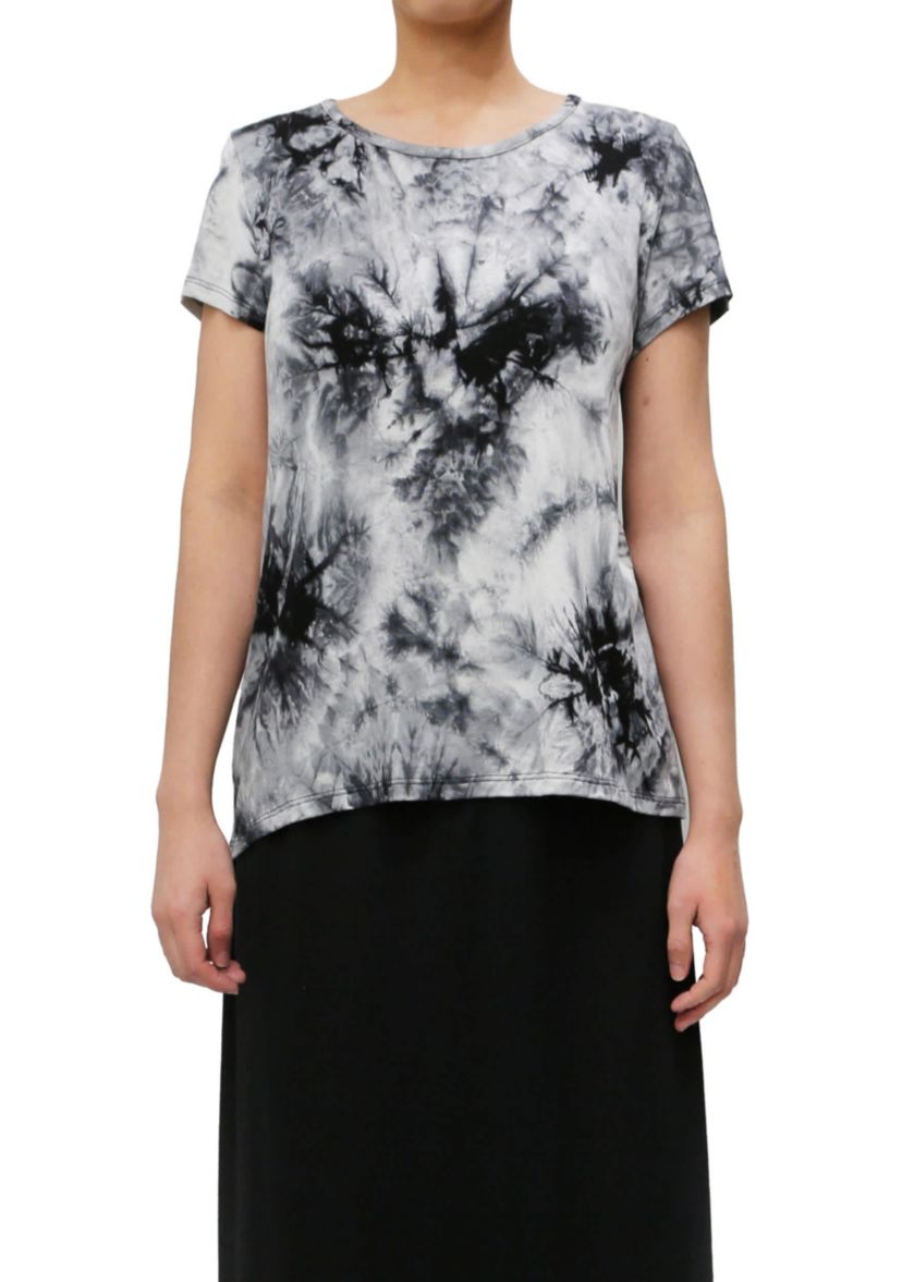 Tie Dye Short Sleeve Button Back
