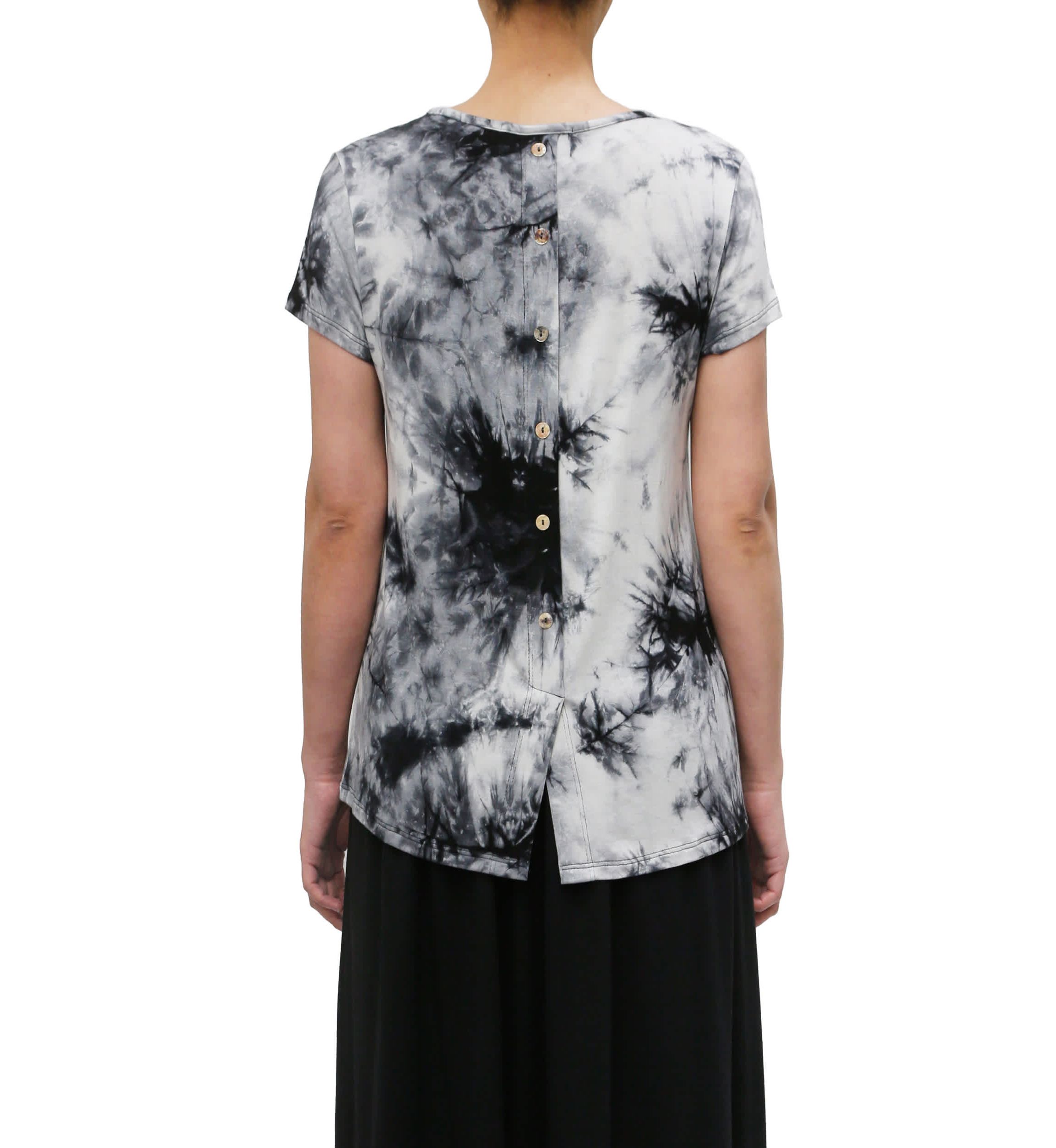 Tie Dye Short Sleeve Button Back