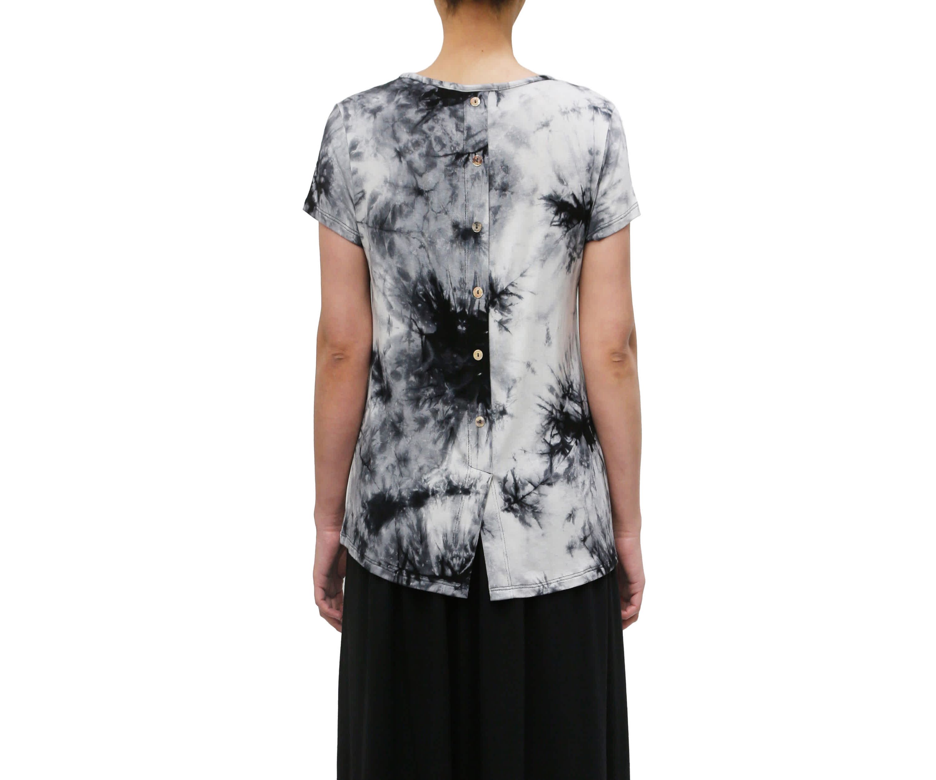 Tie Dye Short Sleeve Button Back