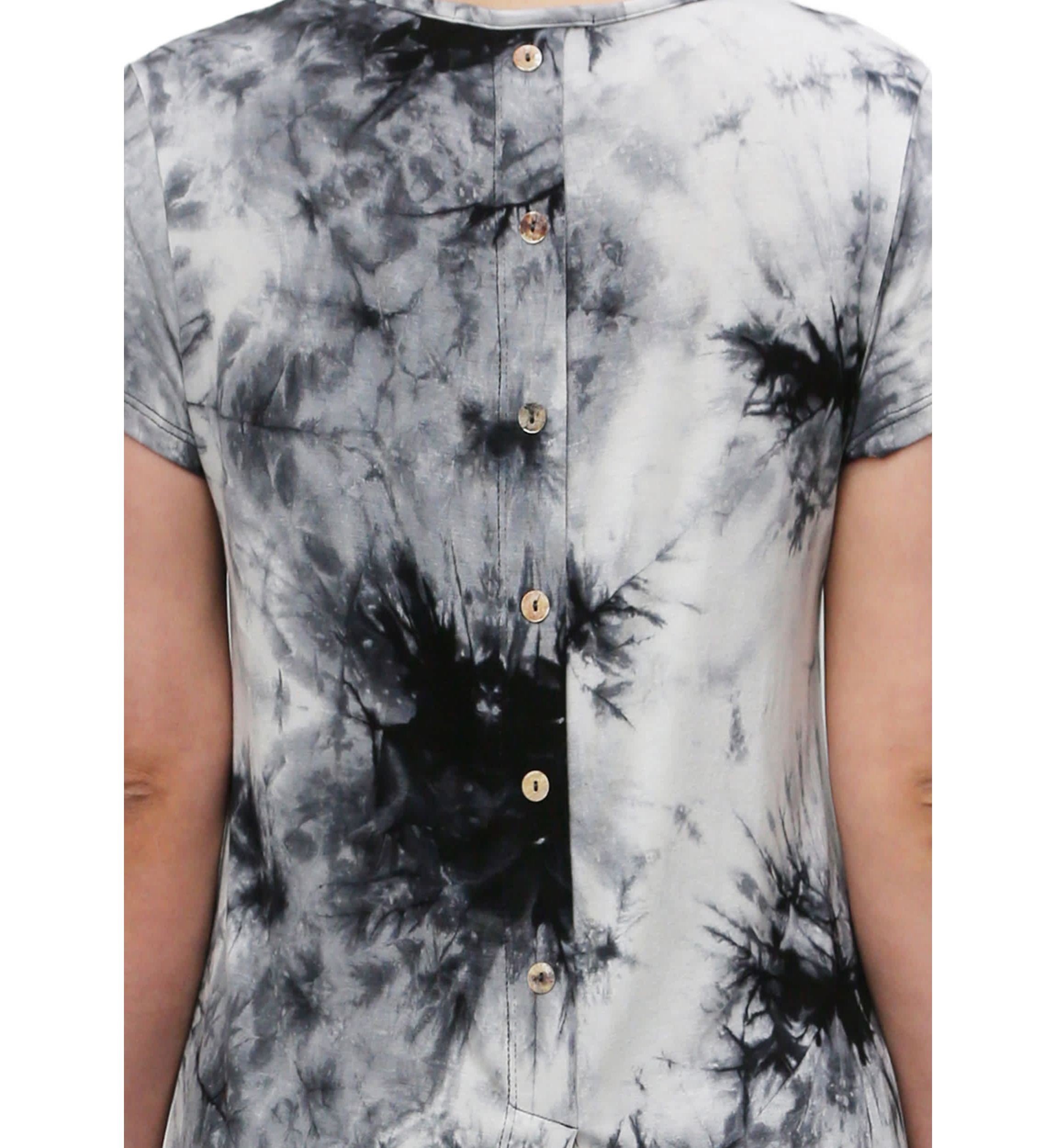 Tie Dye Short Sleeve Button Back