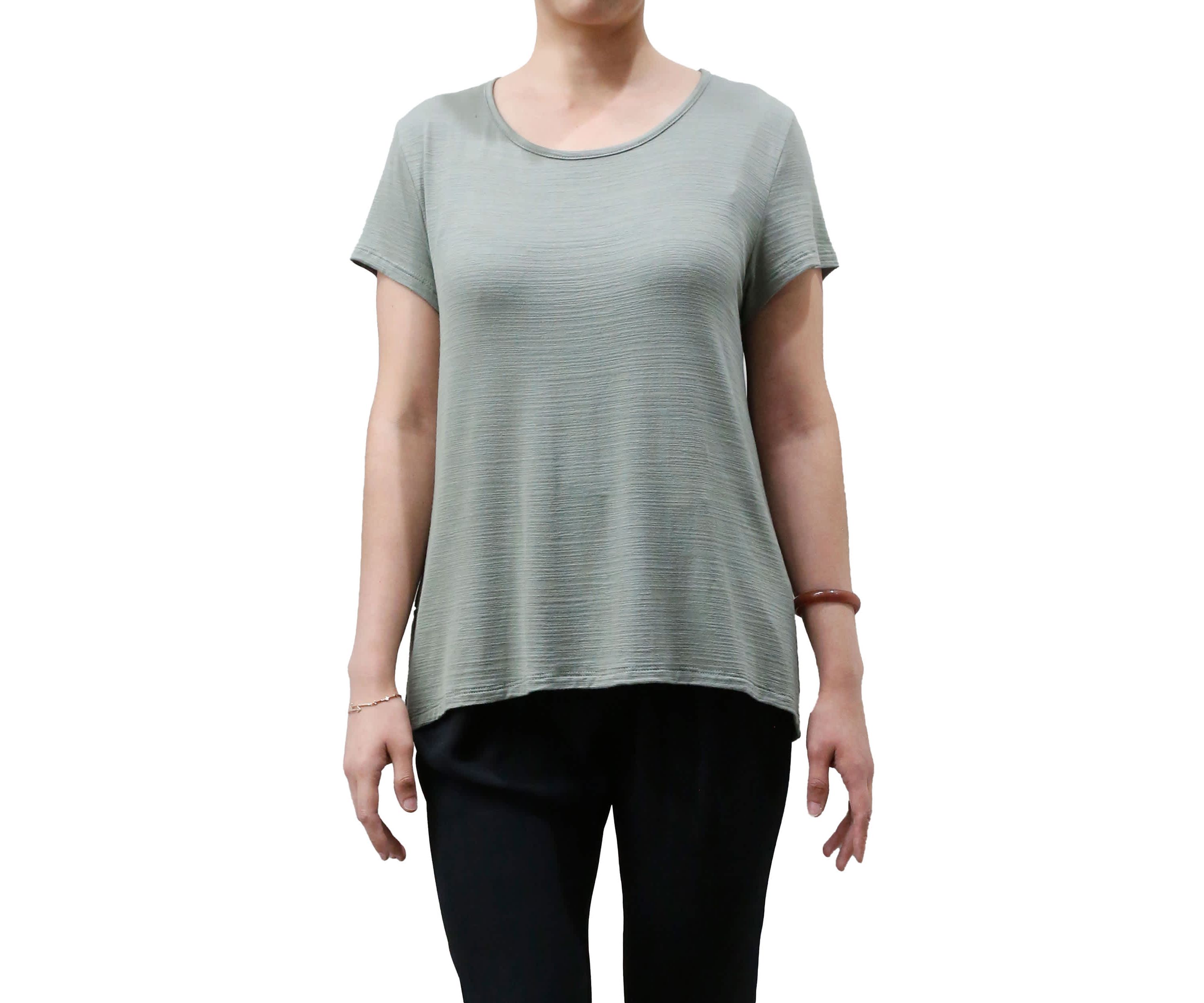 Ice Slub Jersey Button Back Short Sleeve