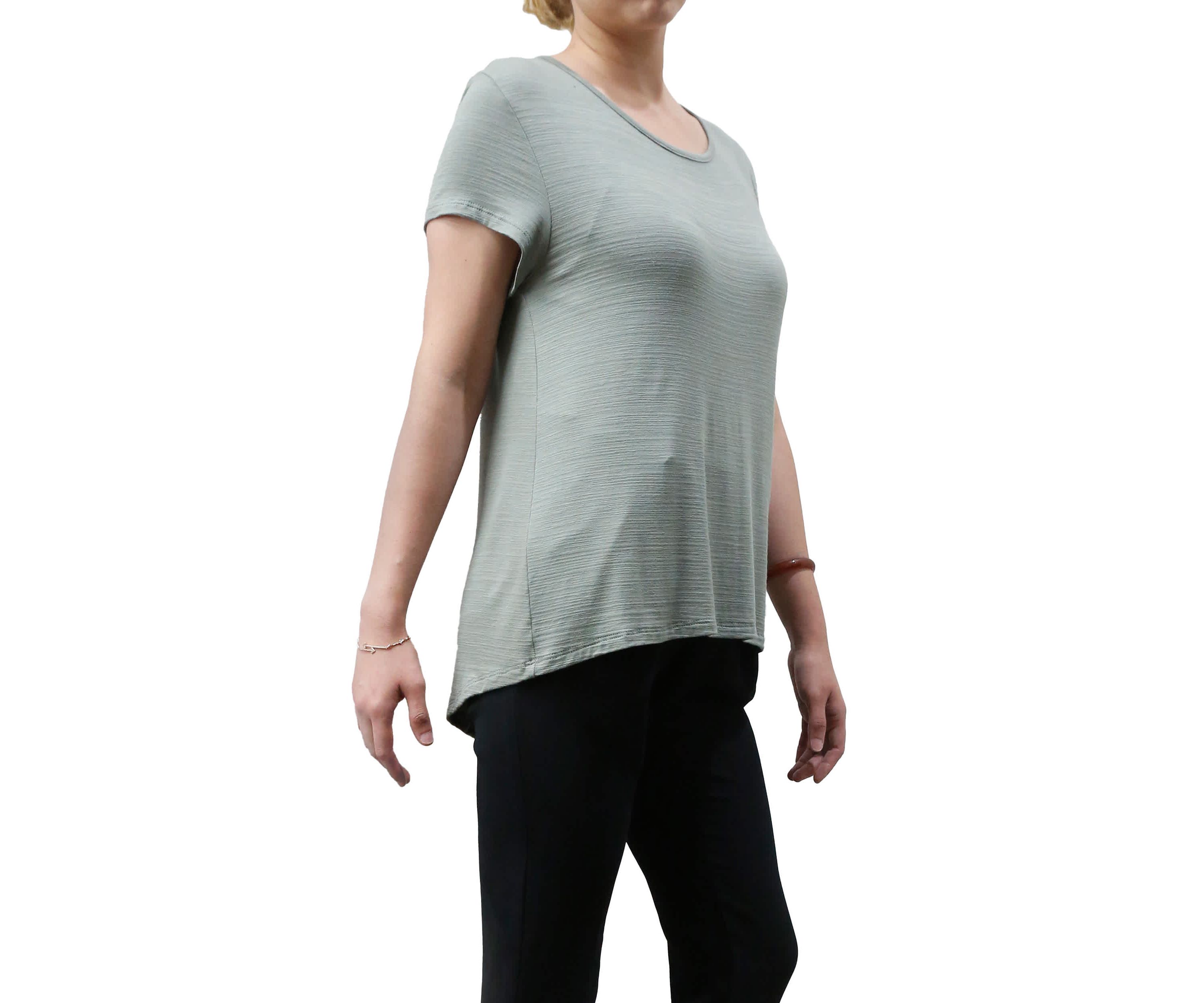 Ice Slub Jersey Button Back Short Sleeve