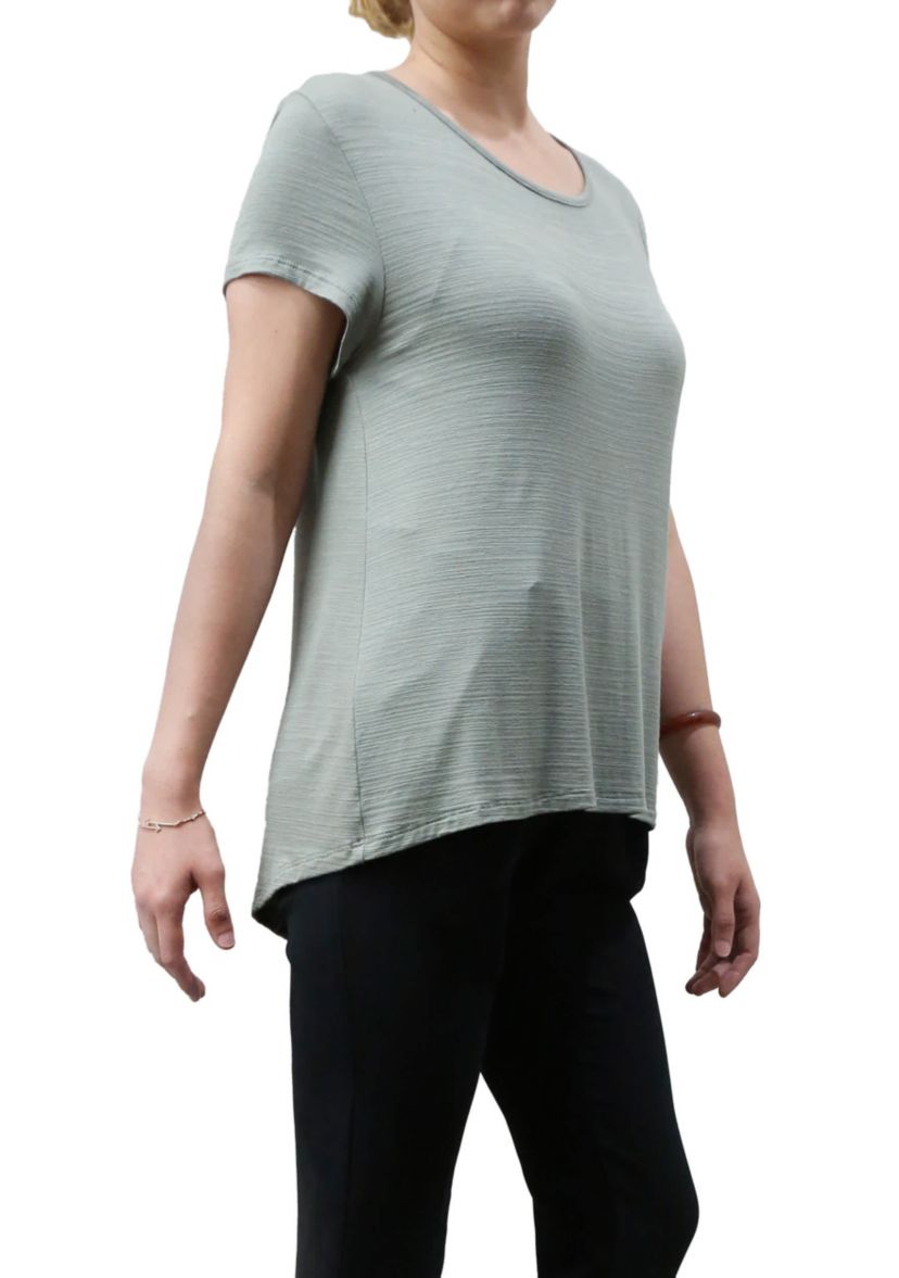 Ice Slub Jersey Button Back Short Sleeve