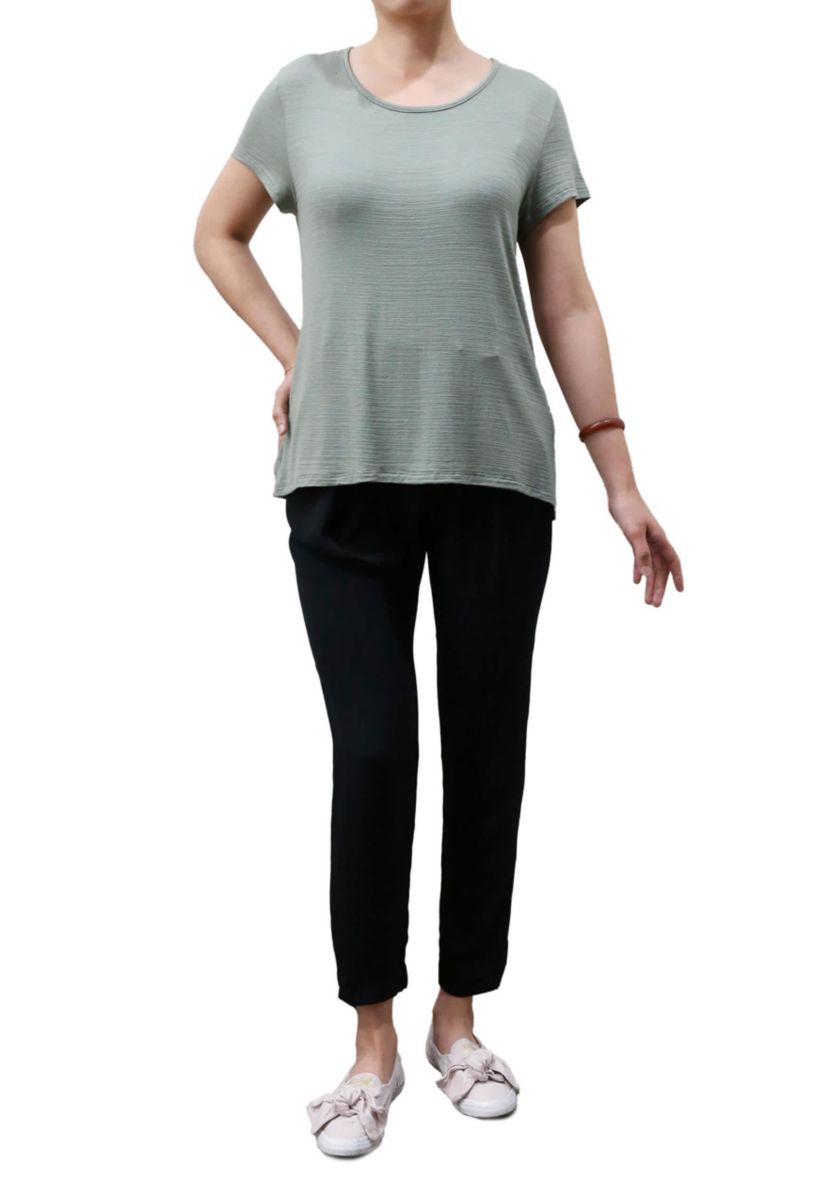 Ice Slub Jersey Button Back Short Sleeve