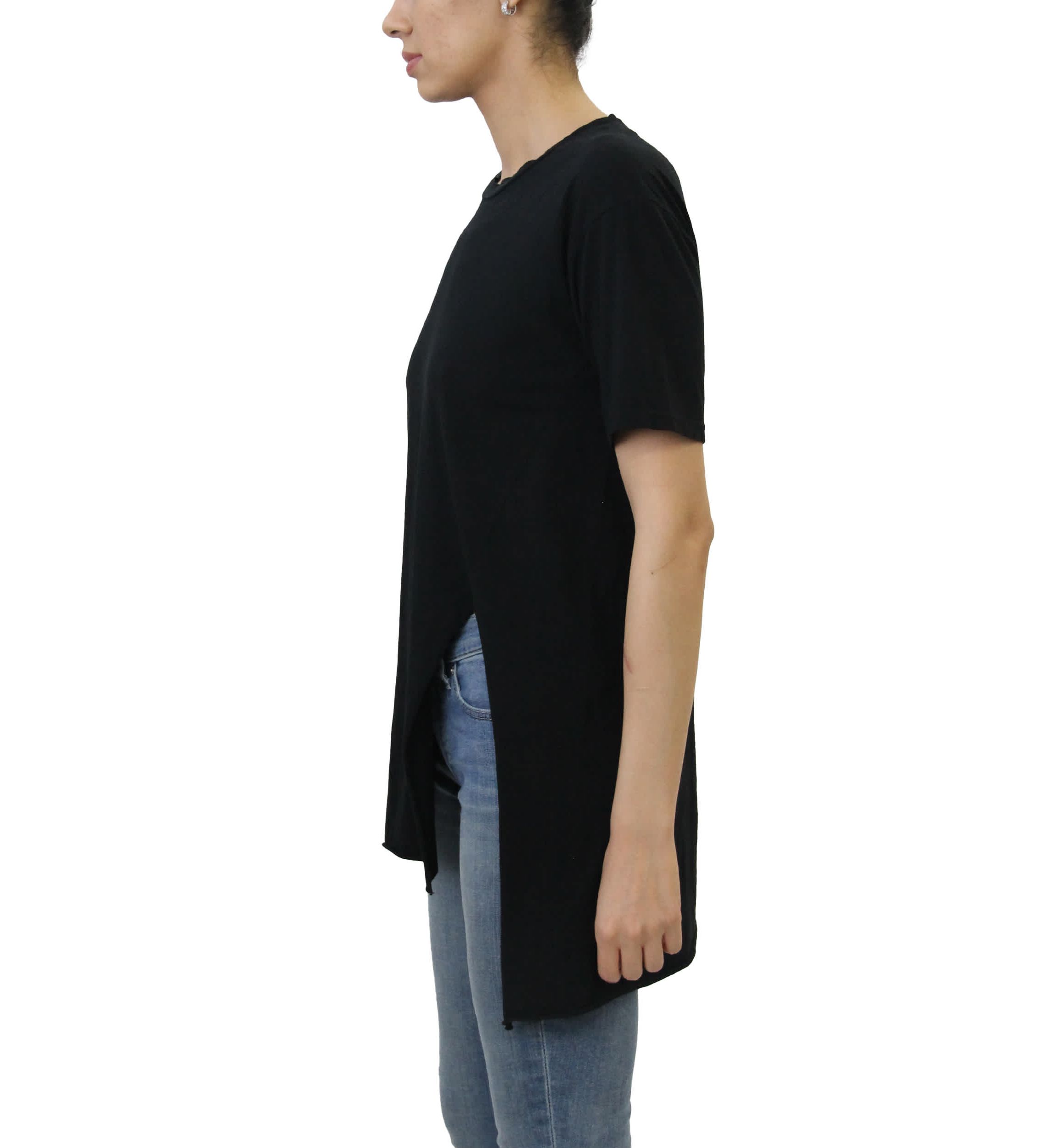 Cotton Jersey Asymmetric Slit Tunic
