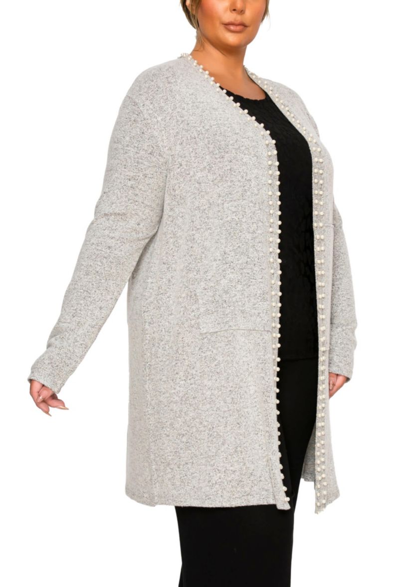 Cozy Pocket Cardi With Pearls