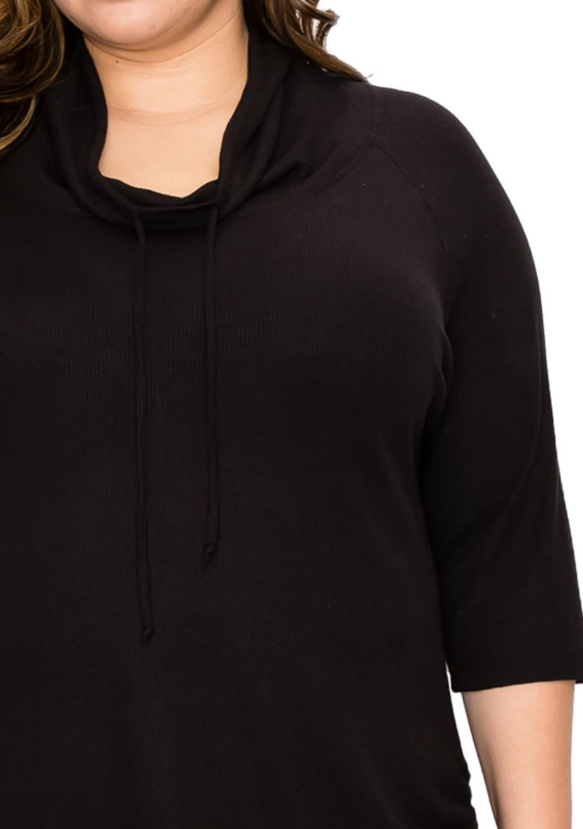 Baby Thermal Cowl Neck Side Ruched 3Q Sleeve