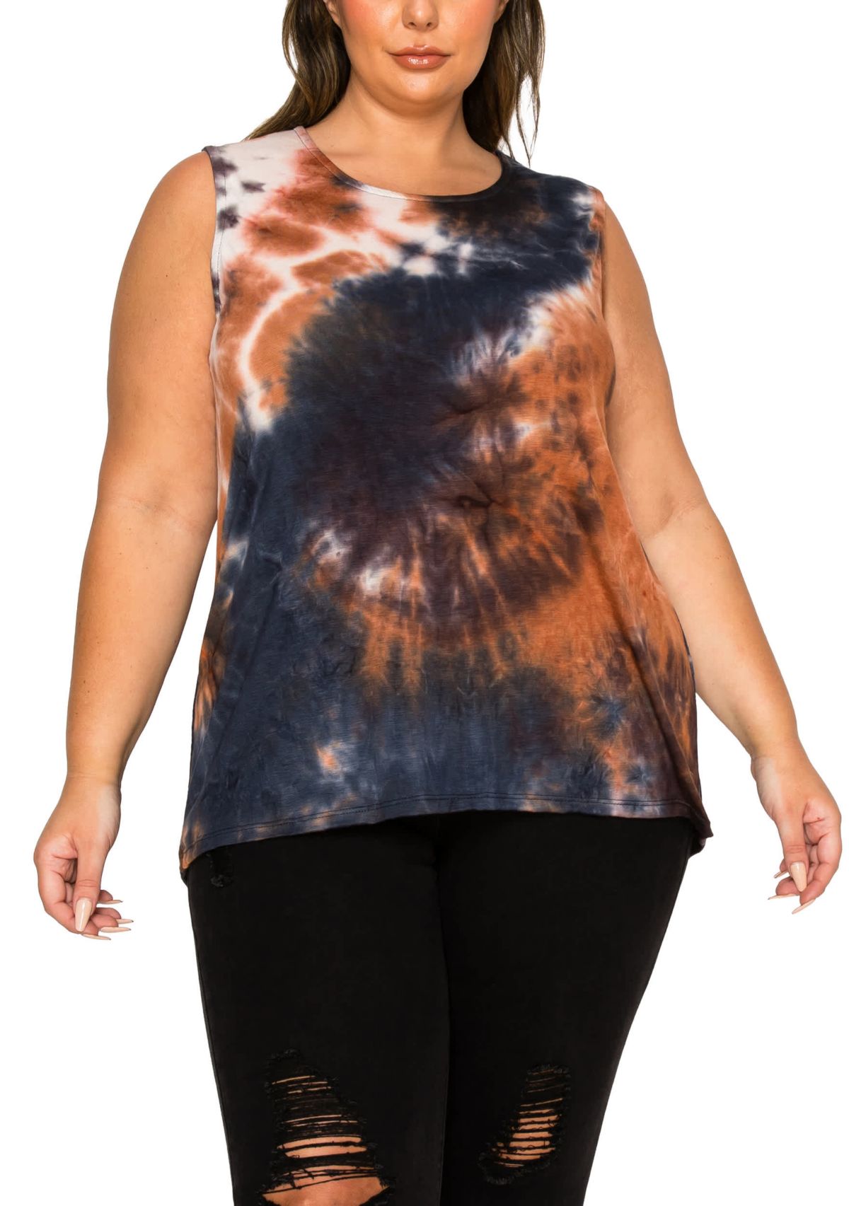 Hand Tie Dye Button Back Tank
