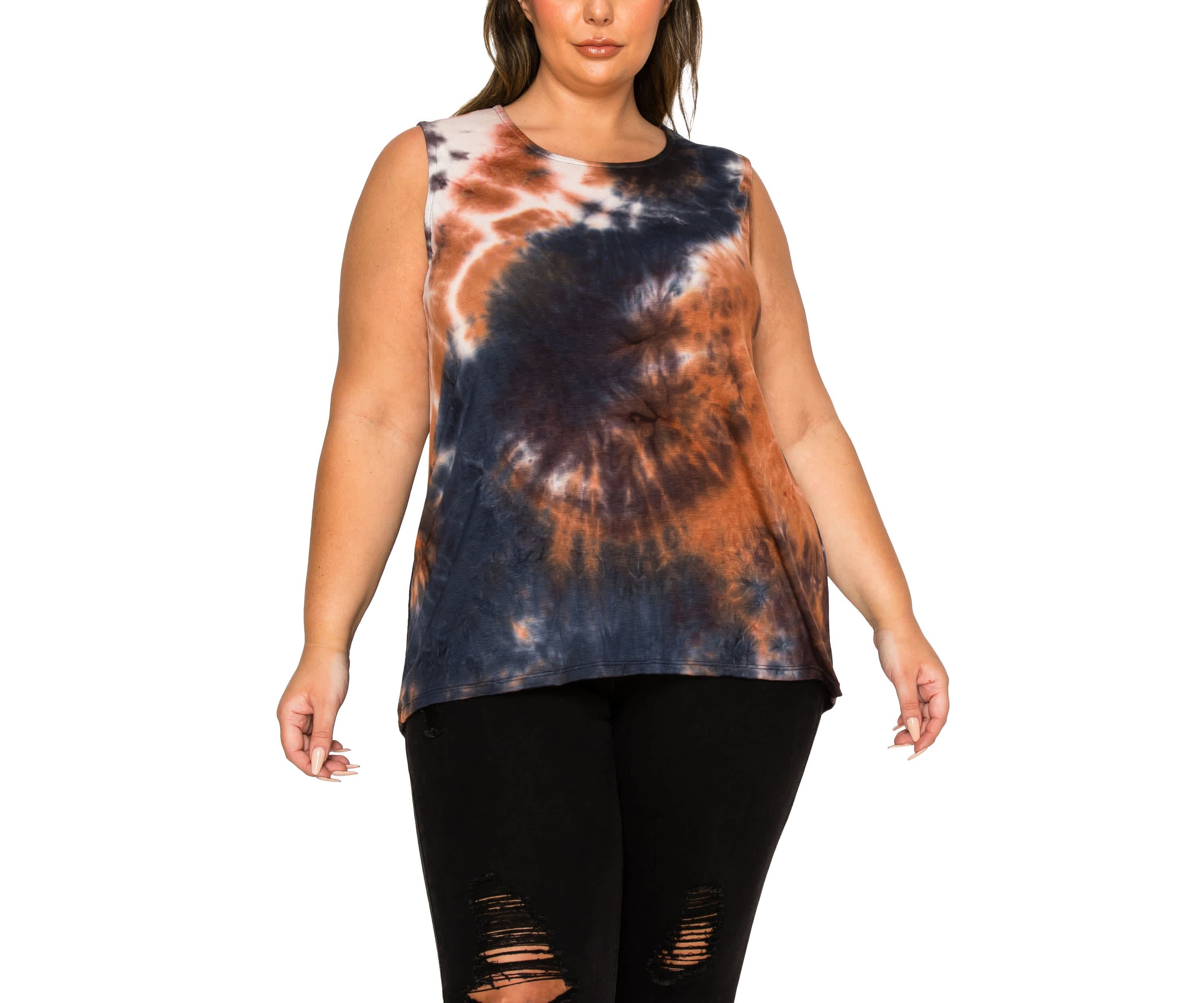 Hand Tie Dye Button Back Tank