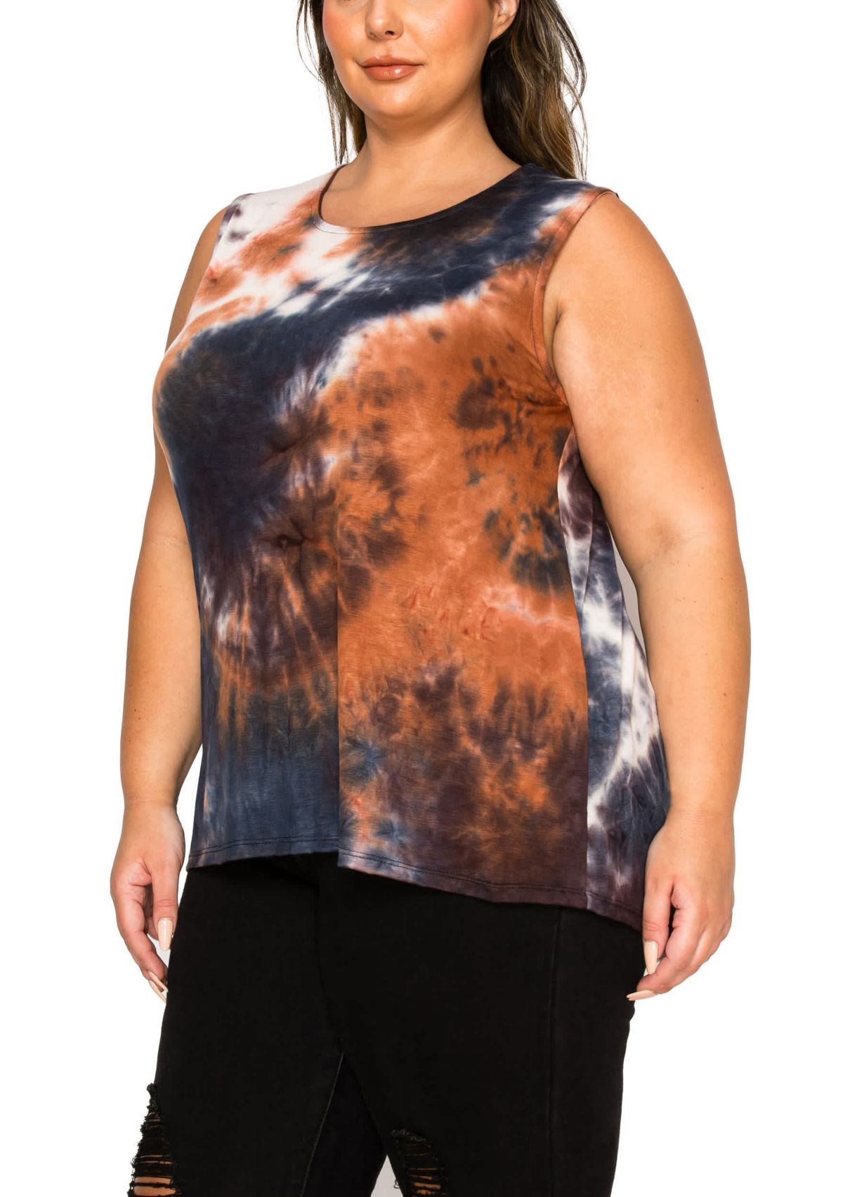 Hand Tie Dye Button Back Tank