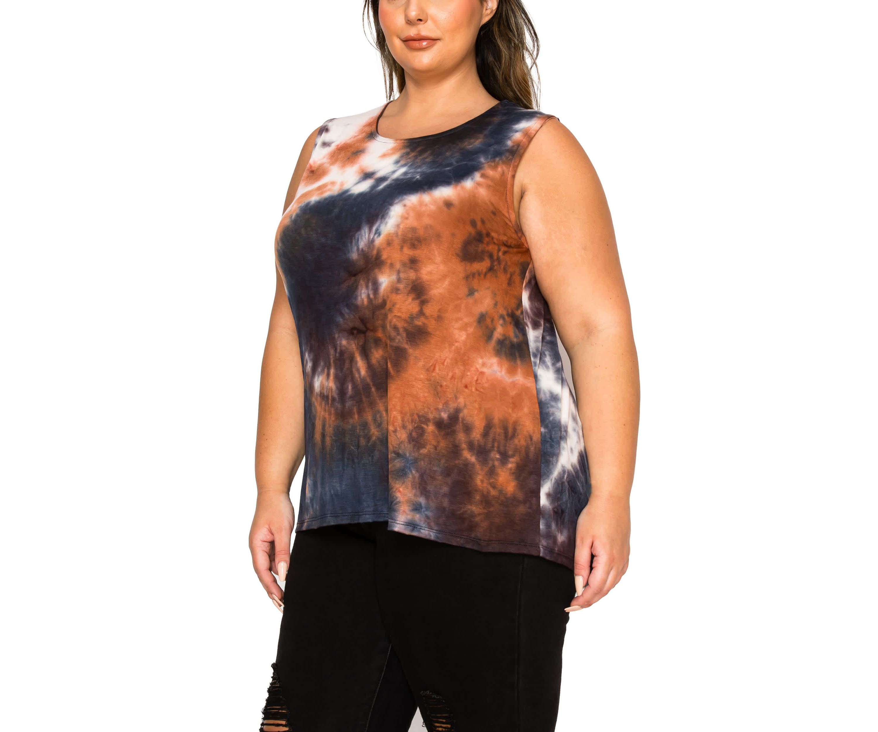 Hand Tie Dye Button Back Tank