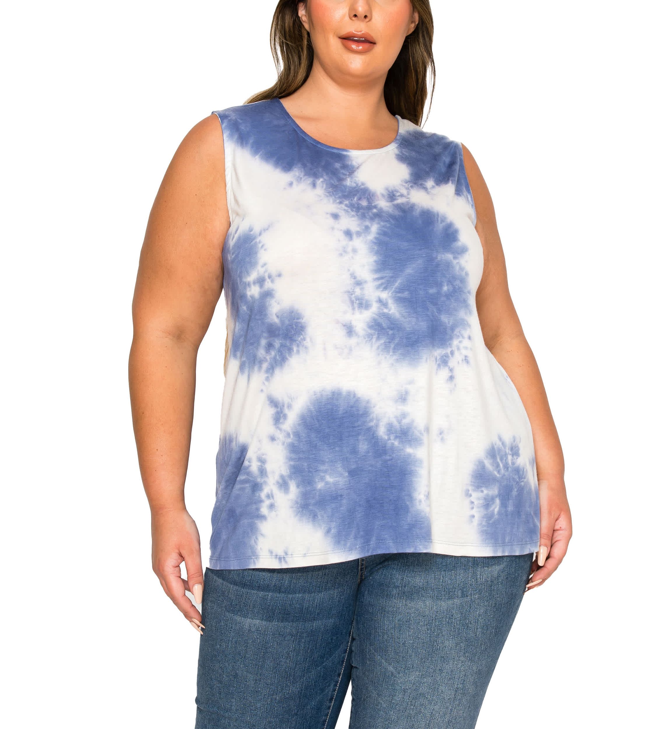 Hand Tie Dye Button Back Tank