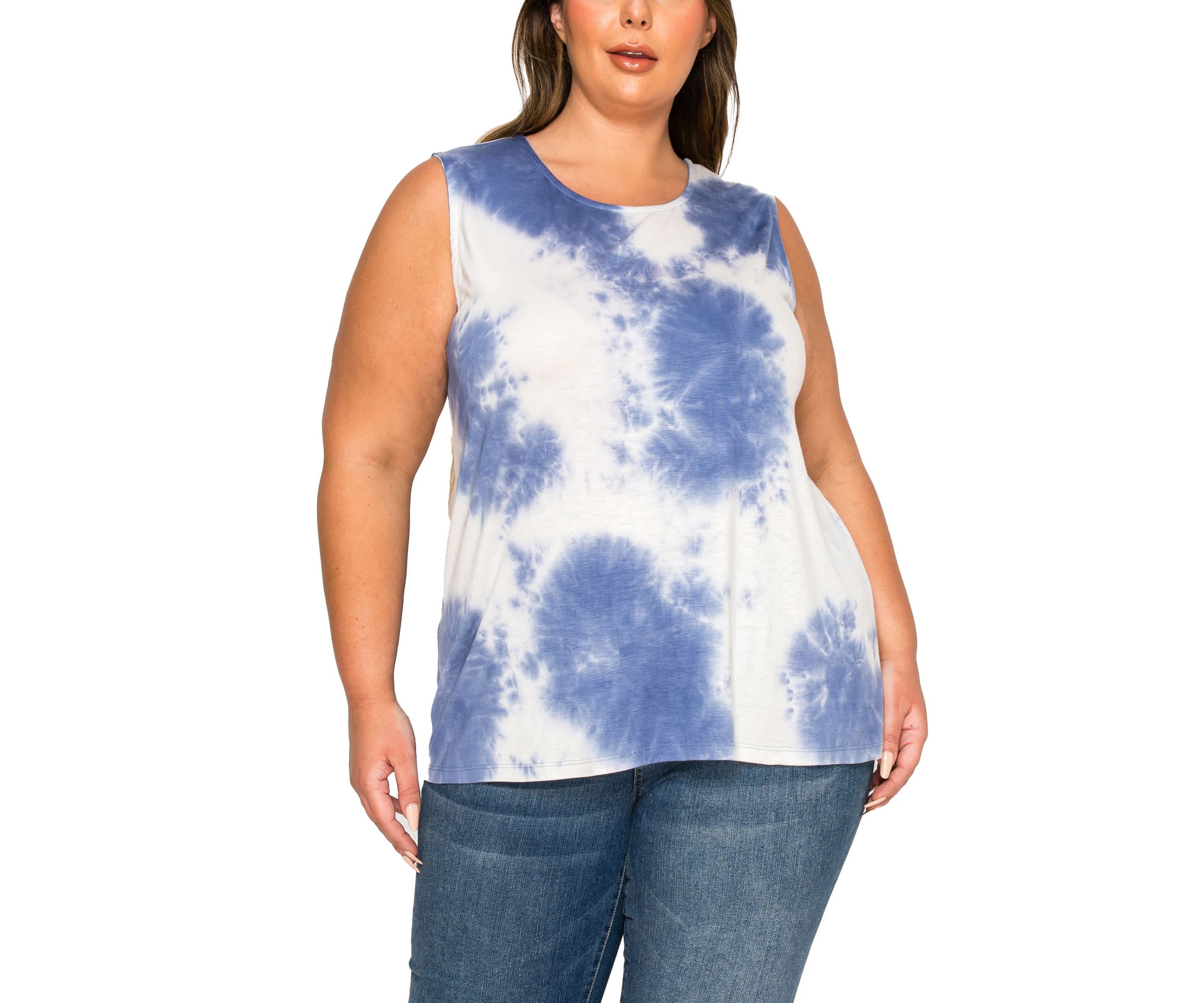 Hand Tie Dye Button Back Tank