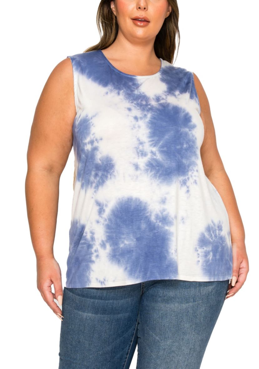 Hand Tie Dye Button Back Tank