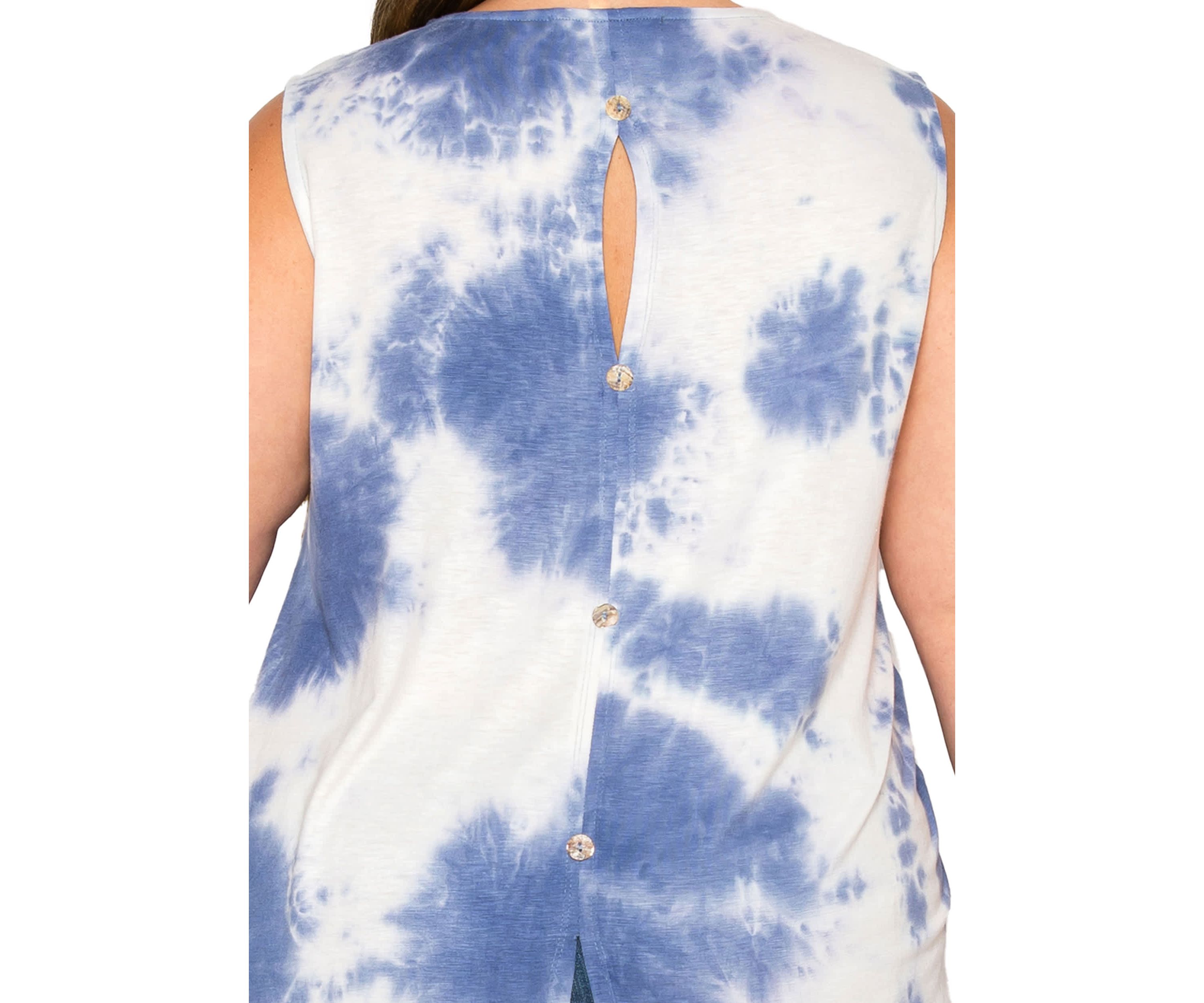 Hand Tie Dye Button Back Tank