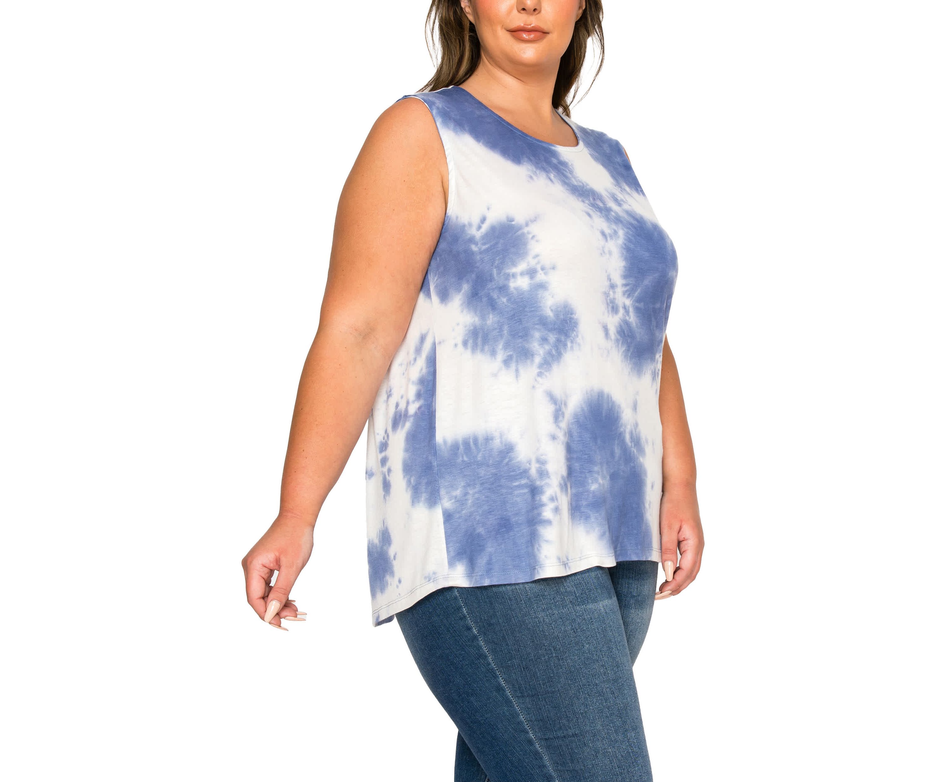 Hand Tie Dye Button Back Tank