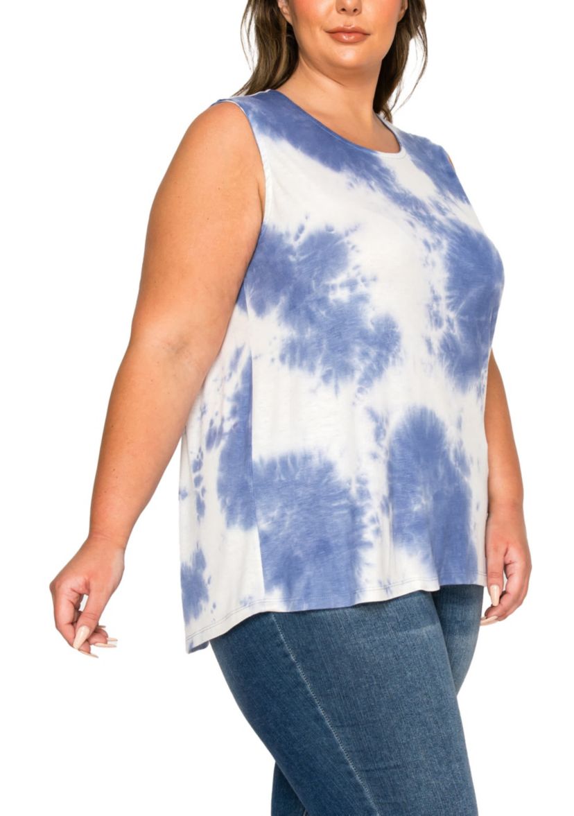 Hand Tie Dye Button Back Tank