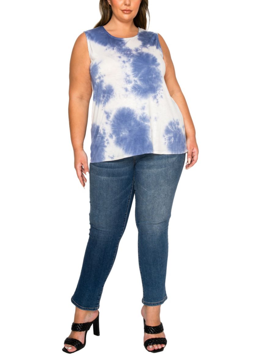 Hand Tie Dye Button Back Tank
