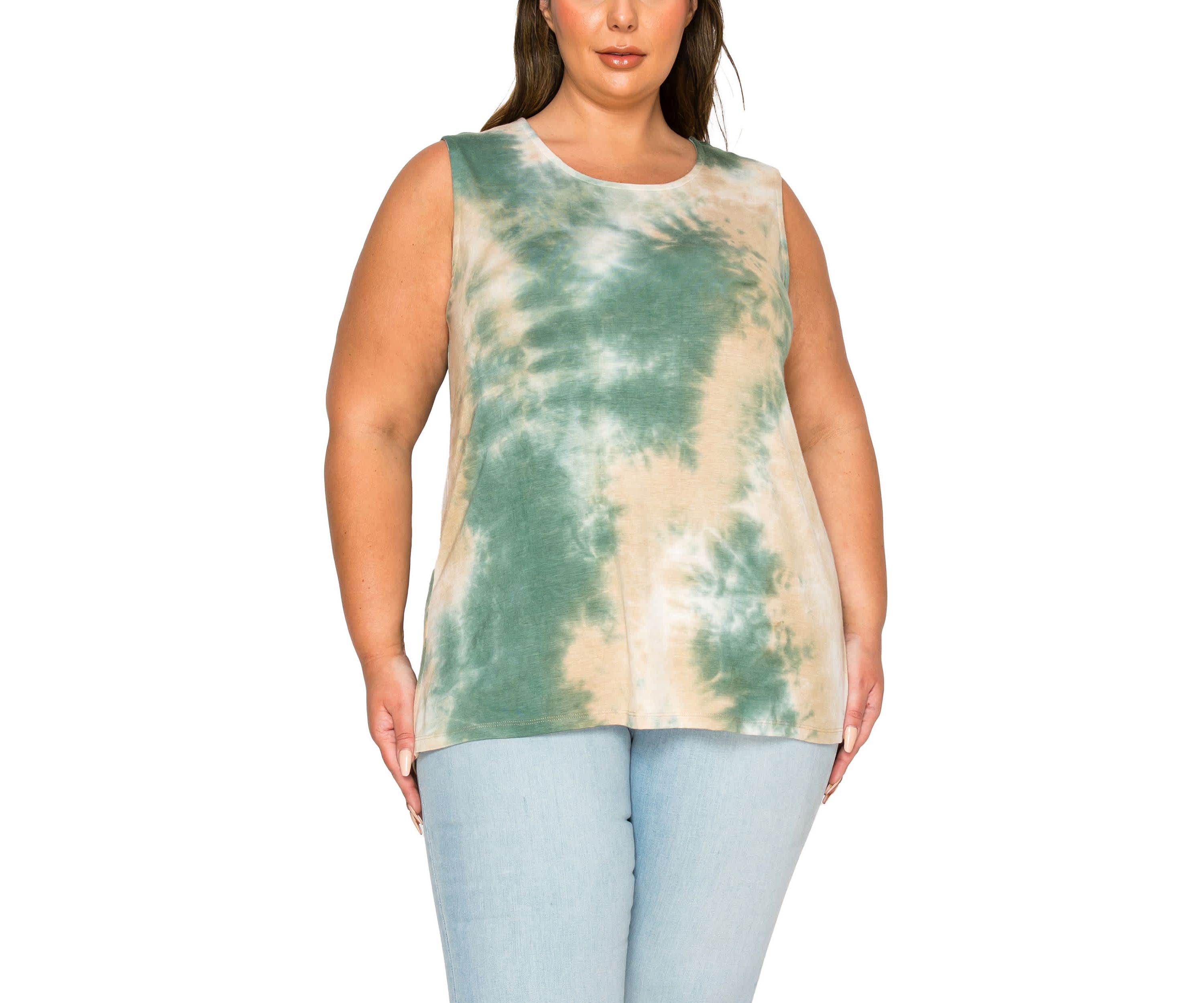 Hand Tie Dye Button Back Tank