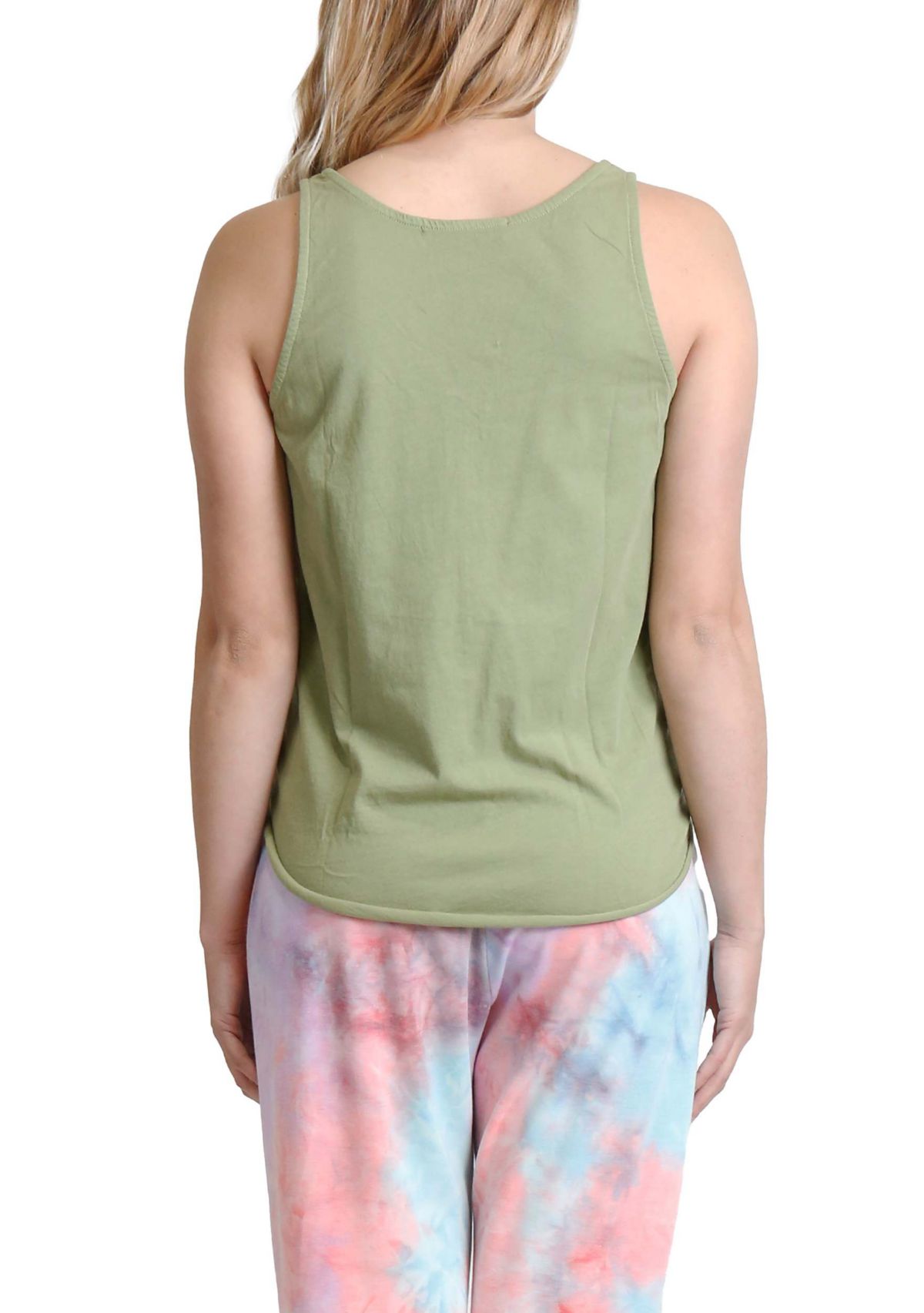 Cotton Jersey Eyelet Tie Front Tank