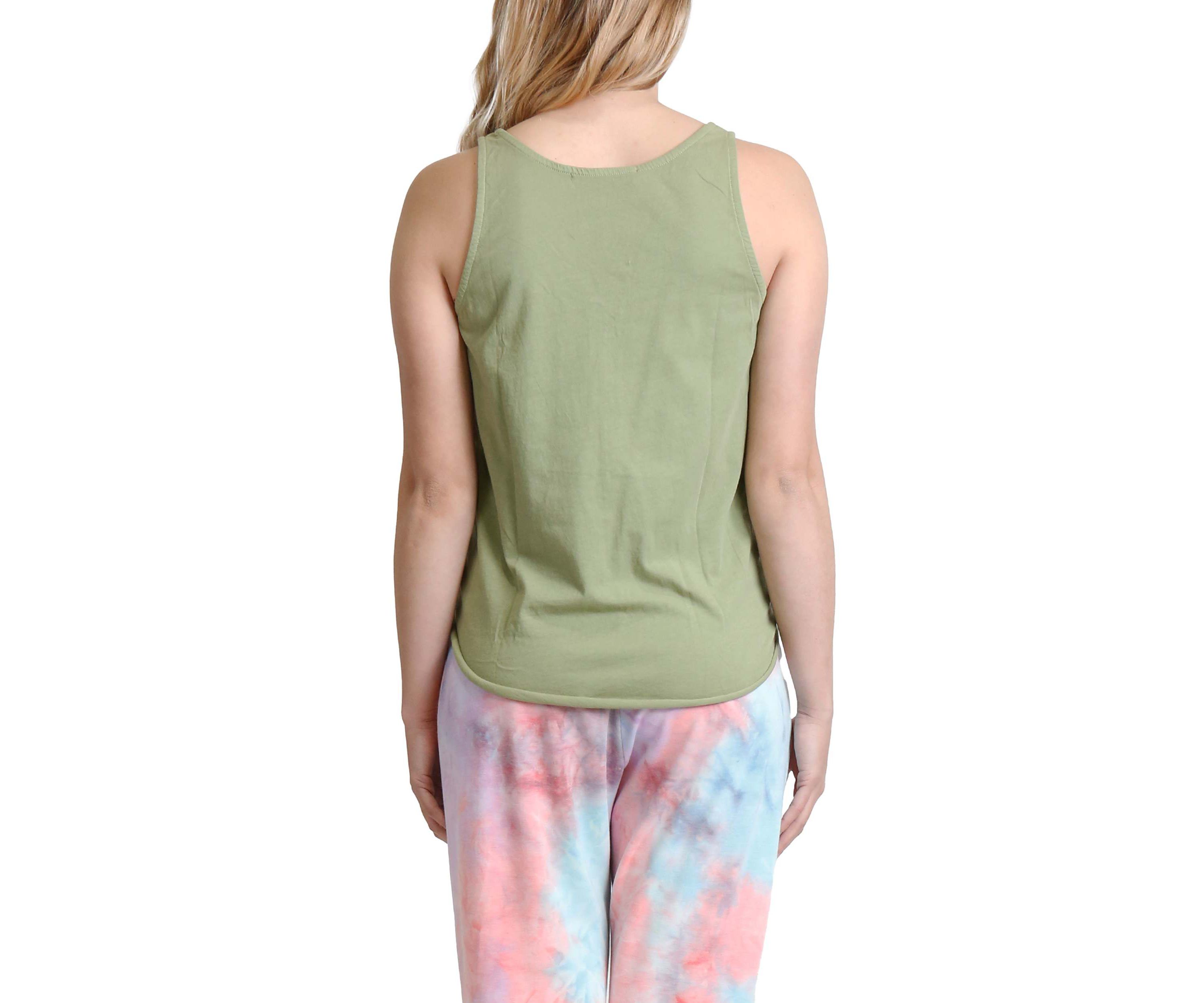 Cotton Jersey Eyelet Tie Front Tank