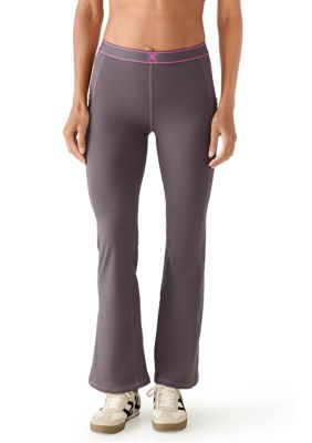 Juicy Couture Women's Yoga Pants with Logo, Side Pockets and Front Slits, Large