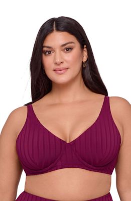 S3 Apparel Women's Supportive and Sculpting Wide Ribbed Tall Underwire Bikini Swimsuit Top, XL