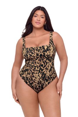 S3 Apparel Women's Smoothing and Sculpting Square-Neck Lace-Up Back One-Piece Swimsuit