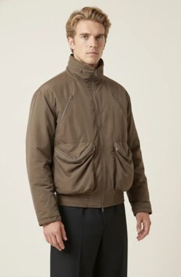 Modenaire Women's Zip Front Bomber Jacket with High Collar and Utility Pockets, Medium