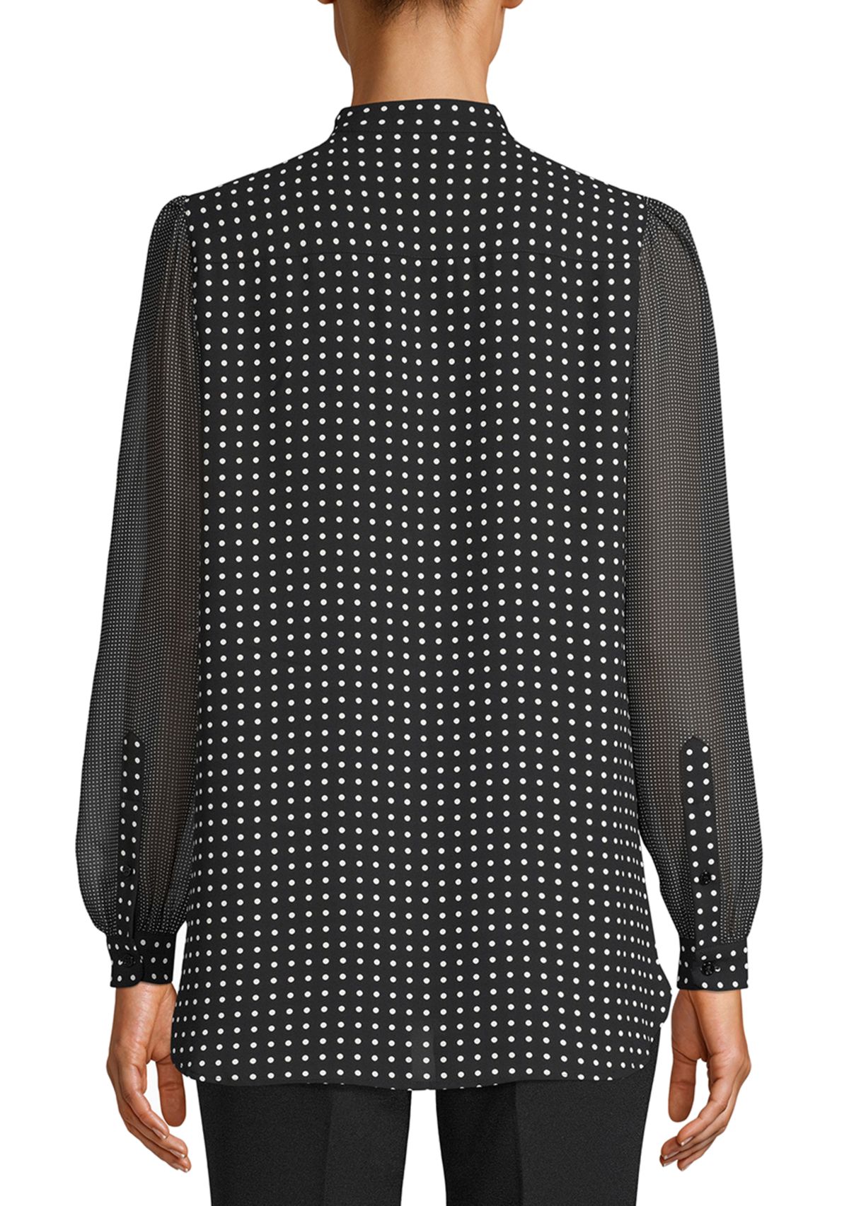 Womens Long Sleeve Mini Dot Blouse