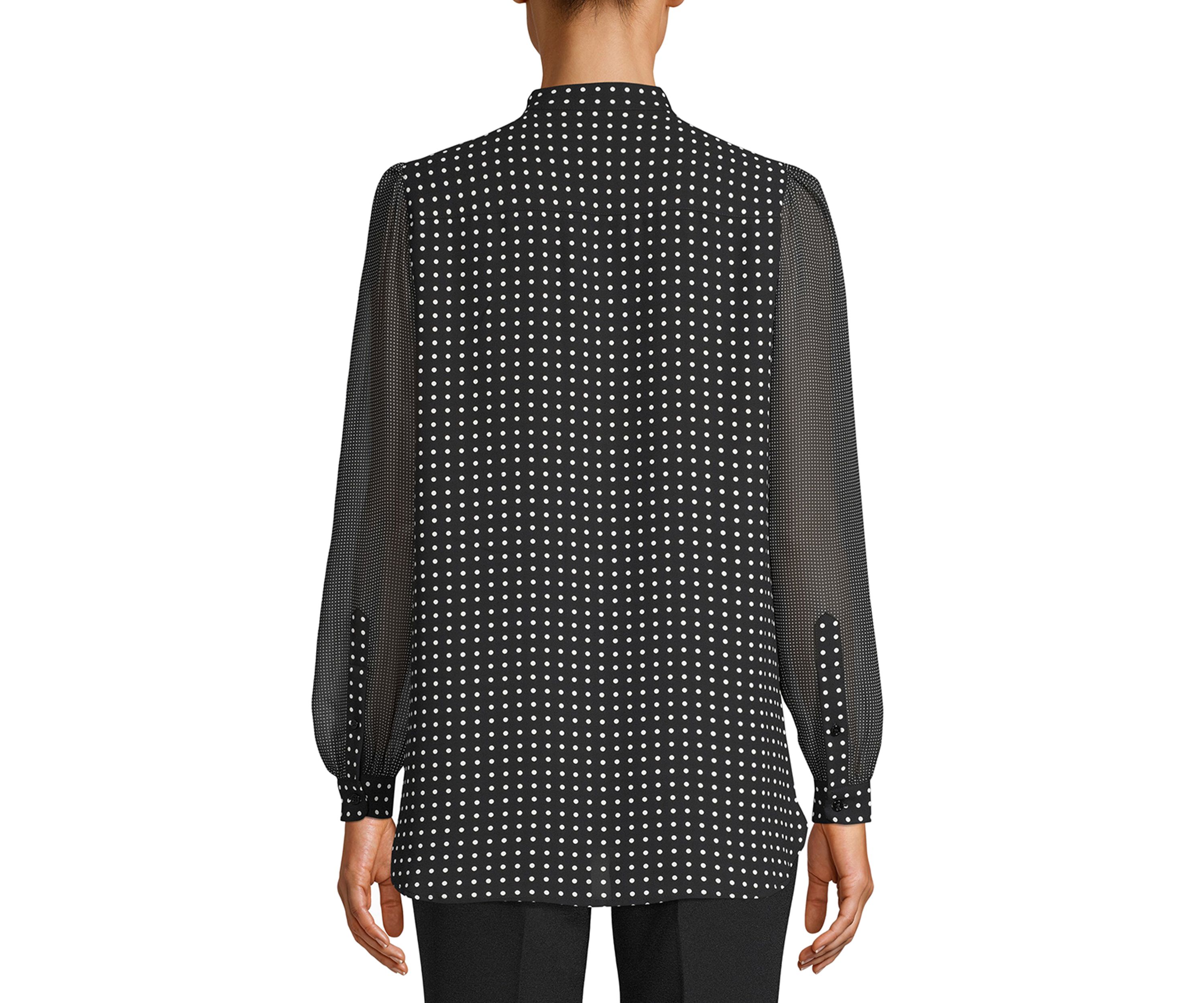 Womens Long Sleeve Mini Dot Blouse