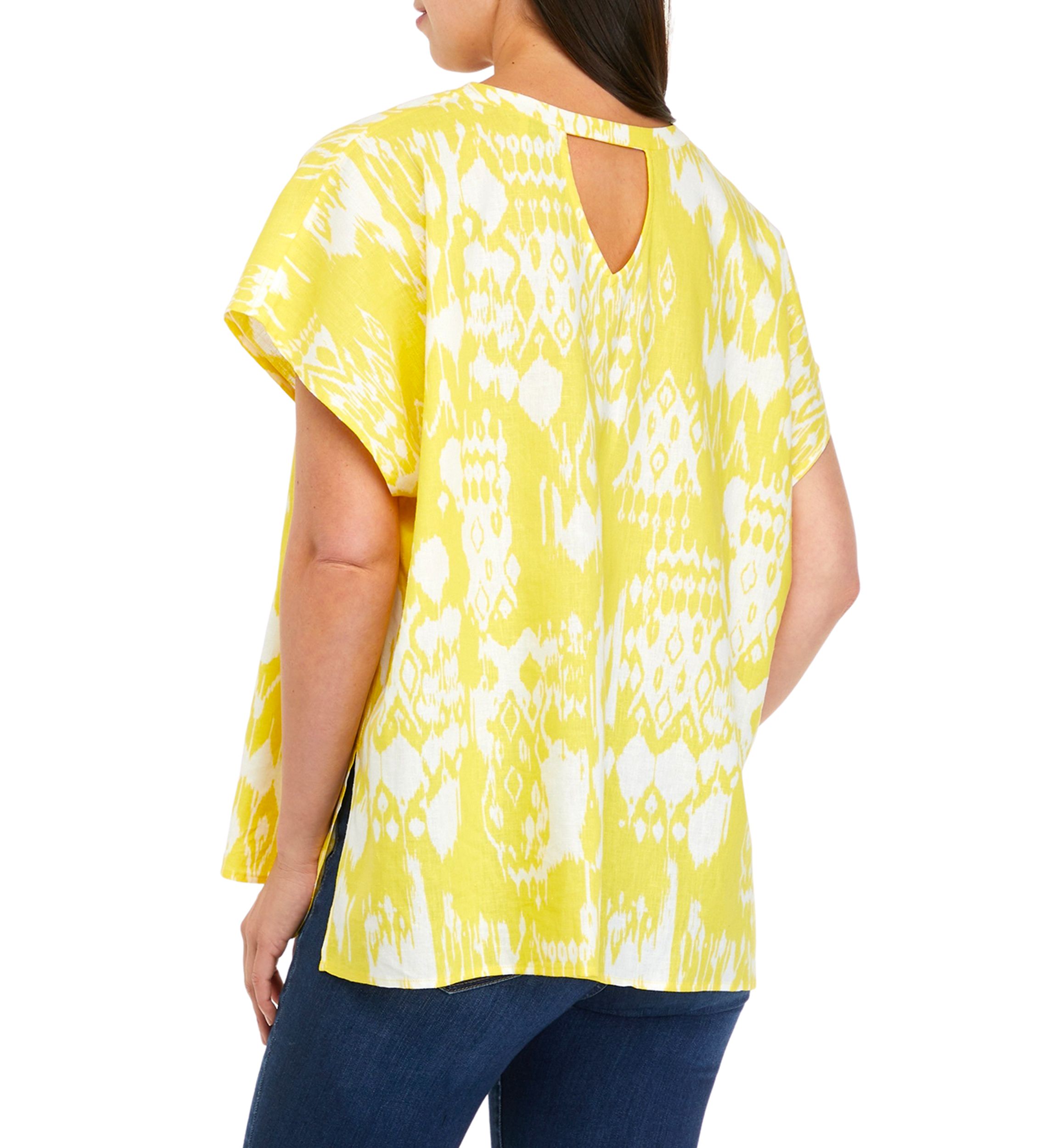 Womens Printed V-Neck Kaftan Top 