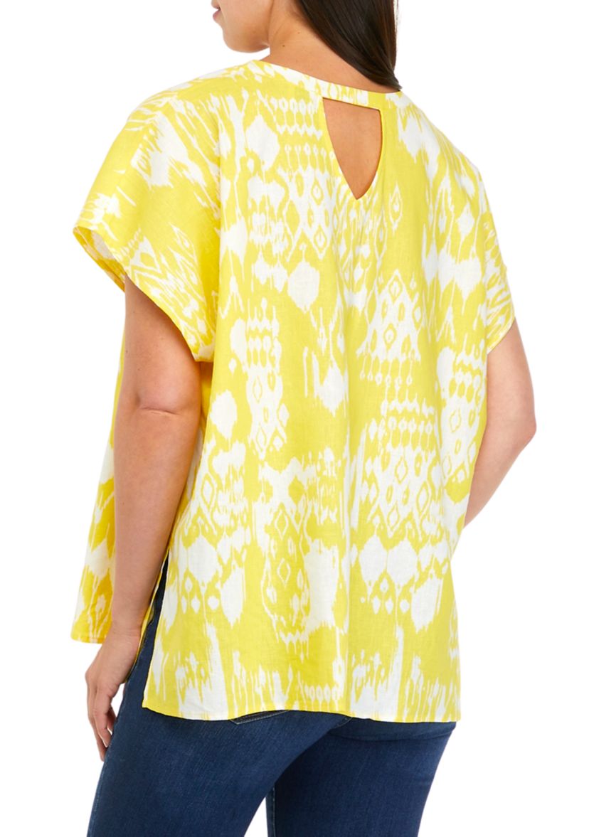 Womens Printed V-Neck Kaftan Top 