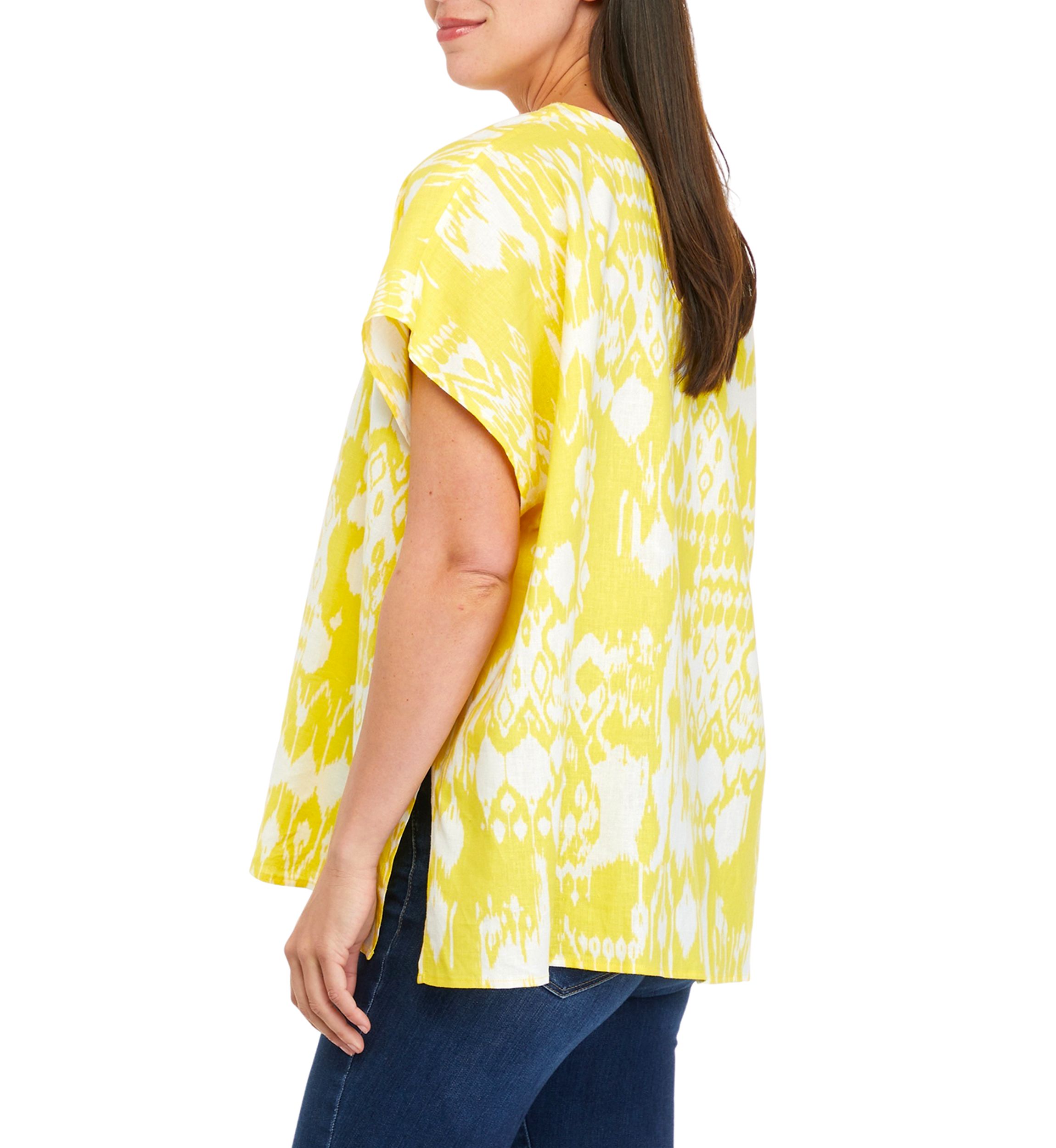 Womens Printed V-Neck Kaftan Top 