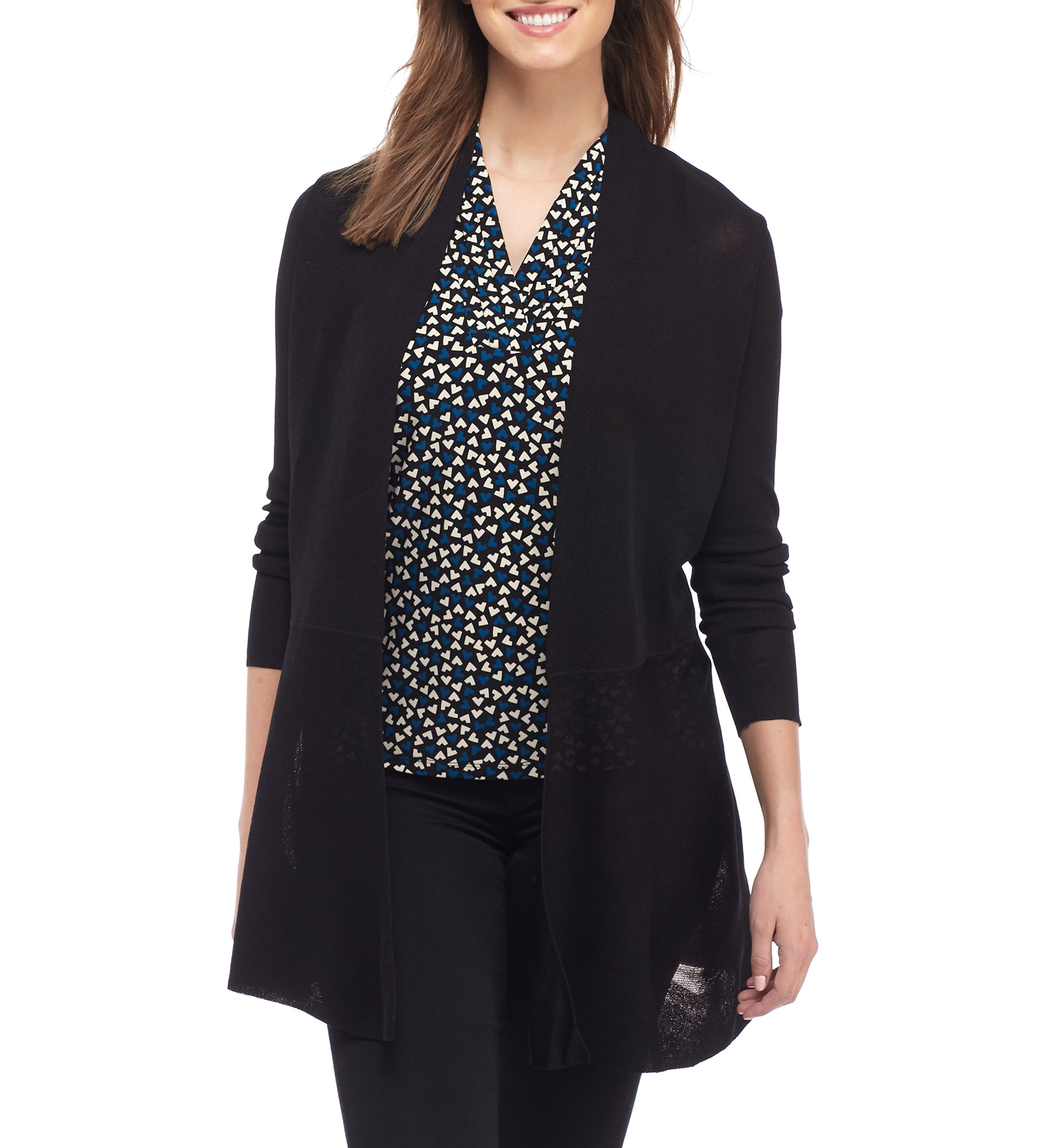Long Cardigan with Waist Seam