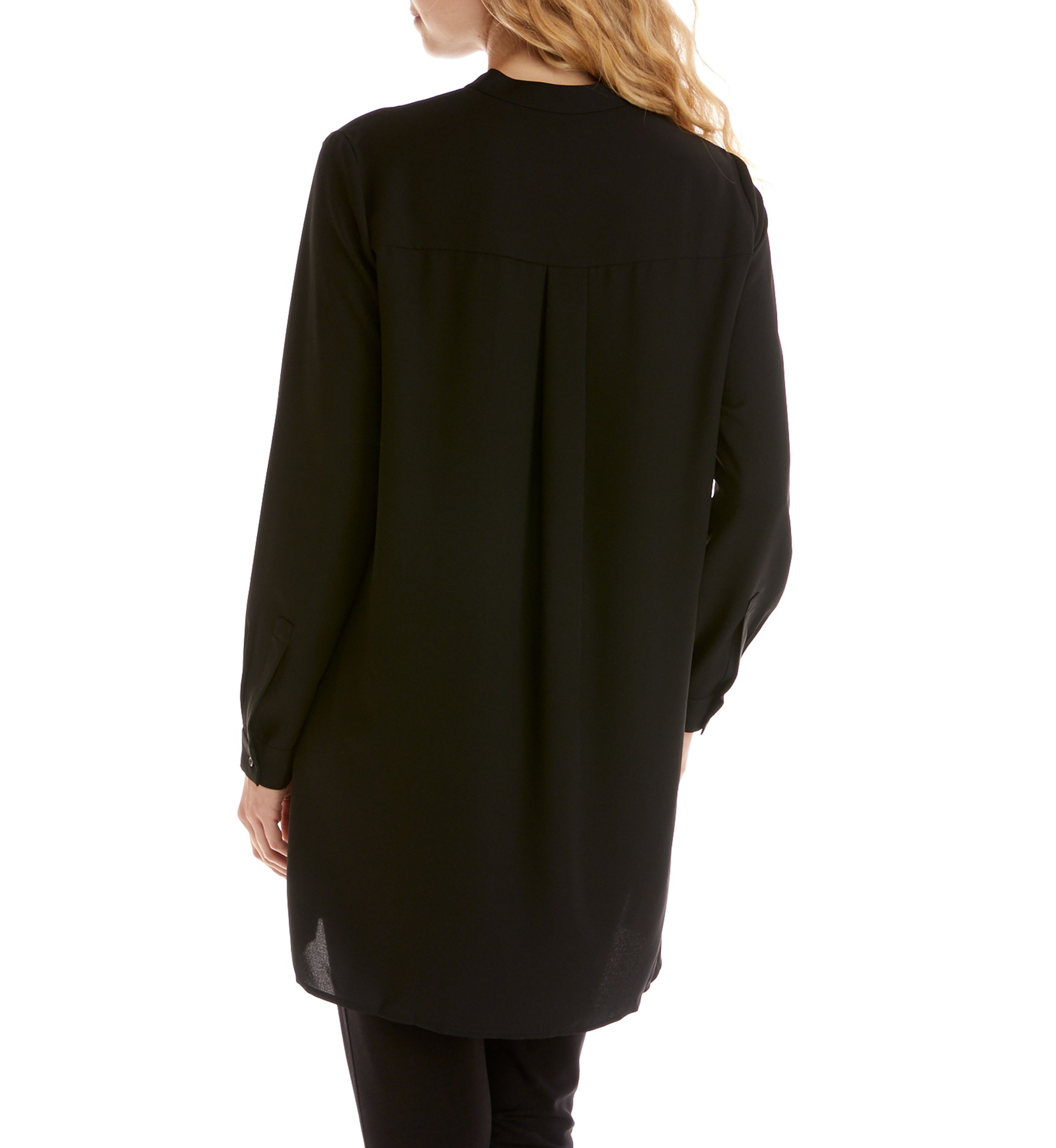 Womens Split Neck Popover Blouse 