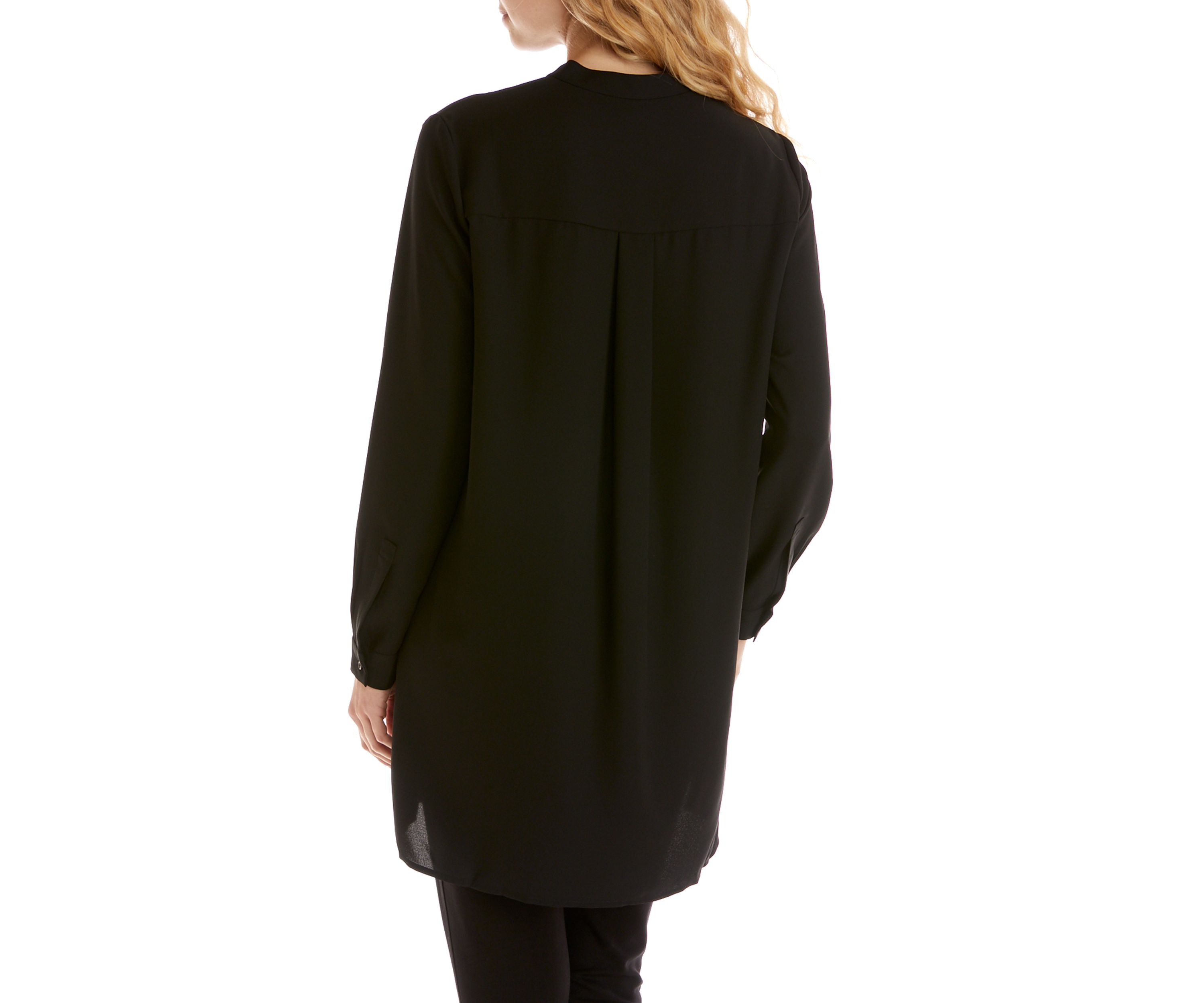 Womens Split Neck Popover Blouse 