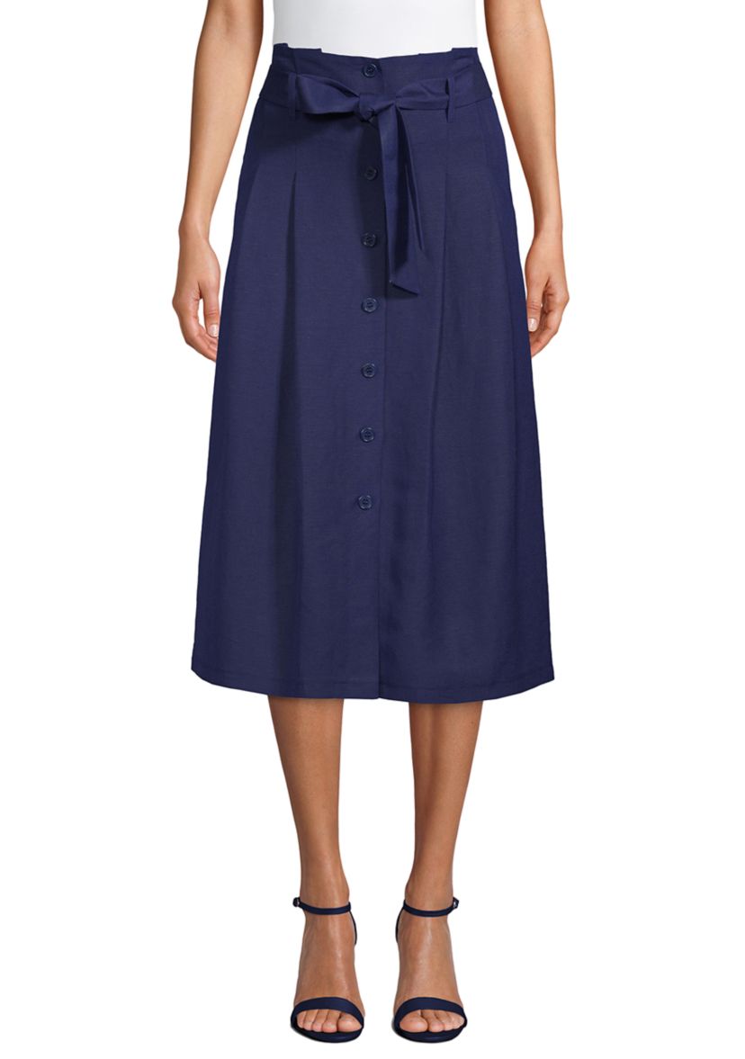 Womens Linen Button Skirt